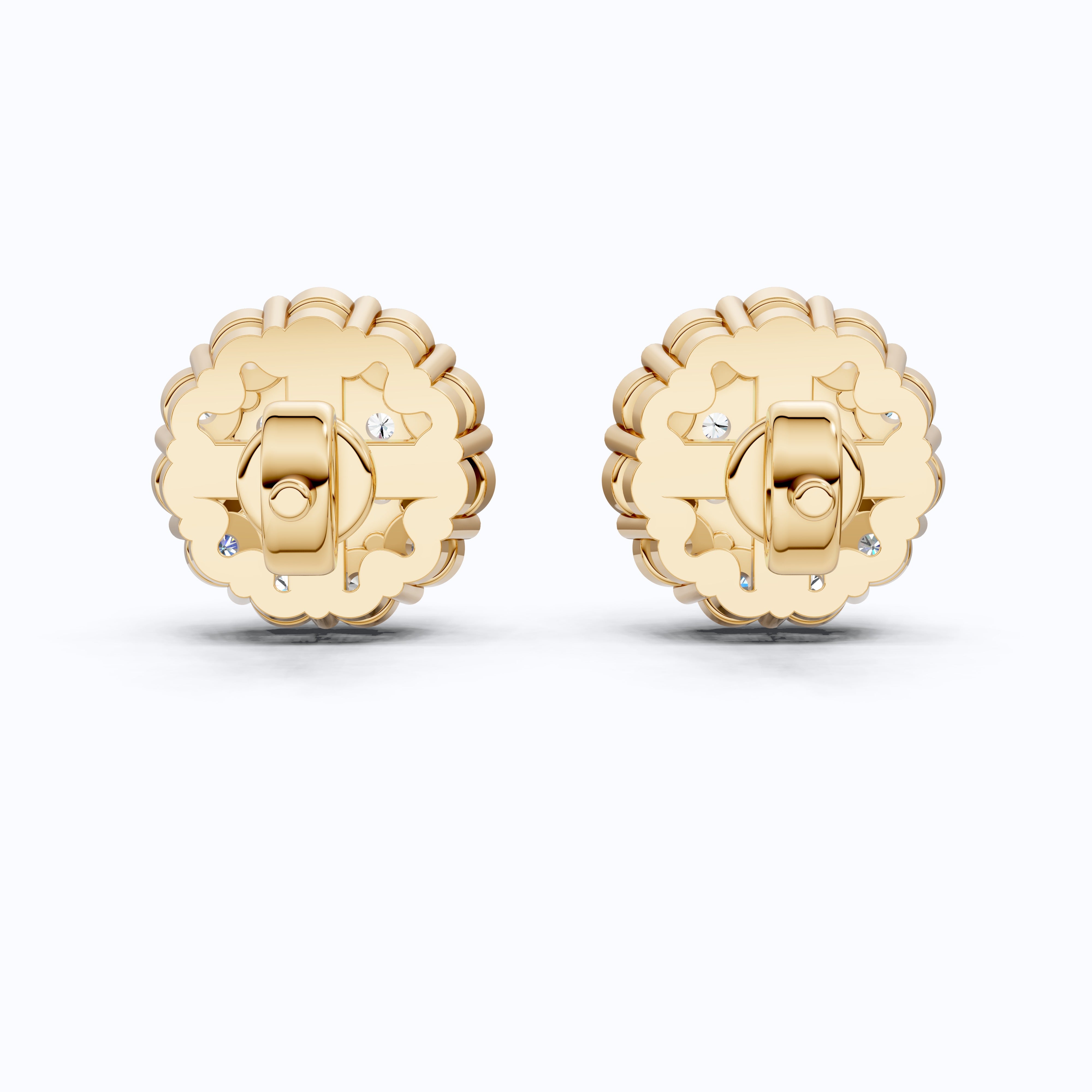 Timeless Daisy Two-Tier Floral Halo Cluster Earrings in Lab Grown Diamond 14k Solid Gold, Everyday Jewelry, Handmade Bridal Jewelry