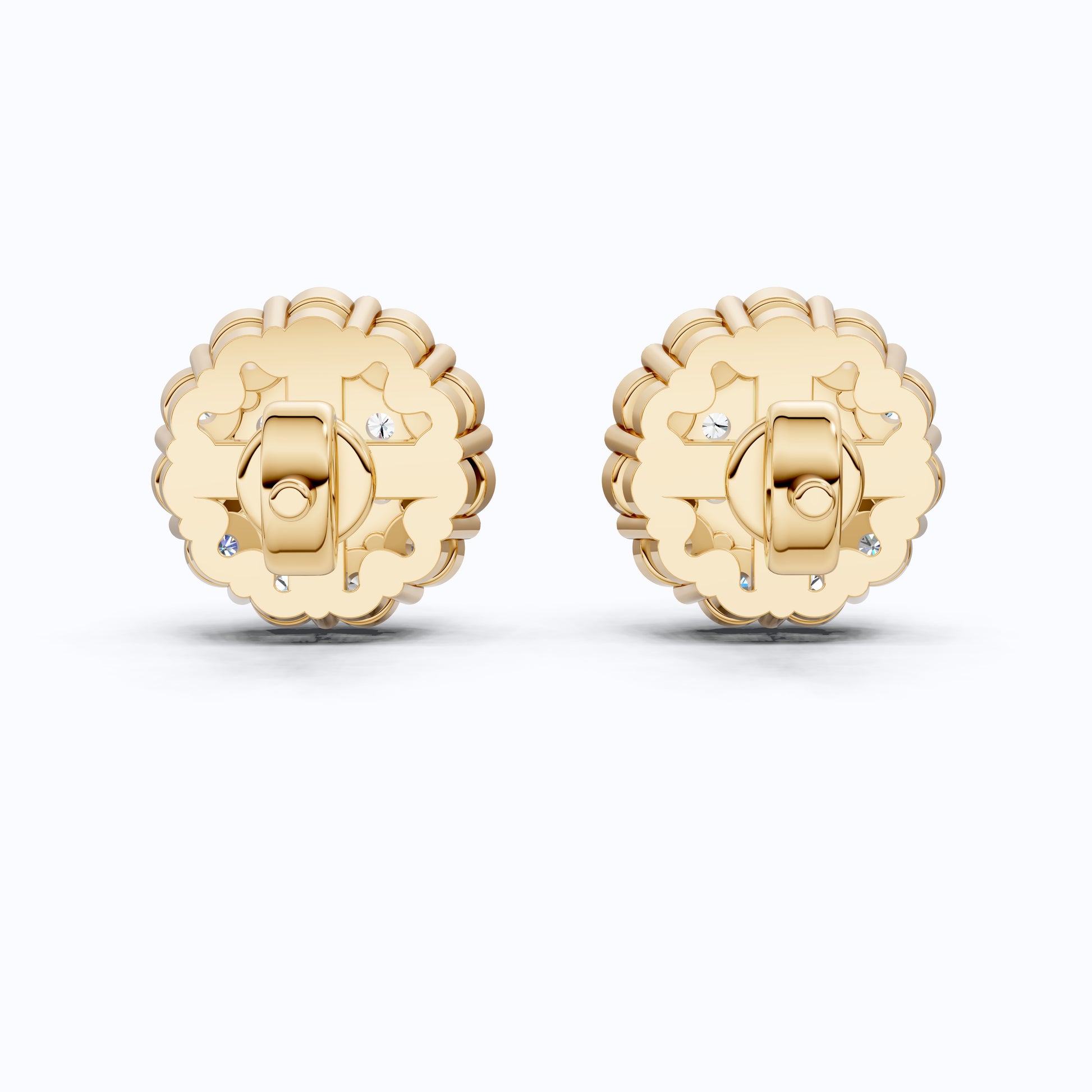 Timeless Daisy Two-Tier Floral Halo Cluster Earrings in Lab Grown Diamond 14k Solid Gold, Everyday Jewelry, Handmade Bridal Jewelry