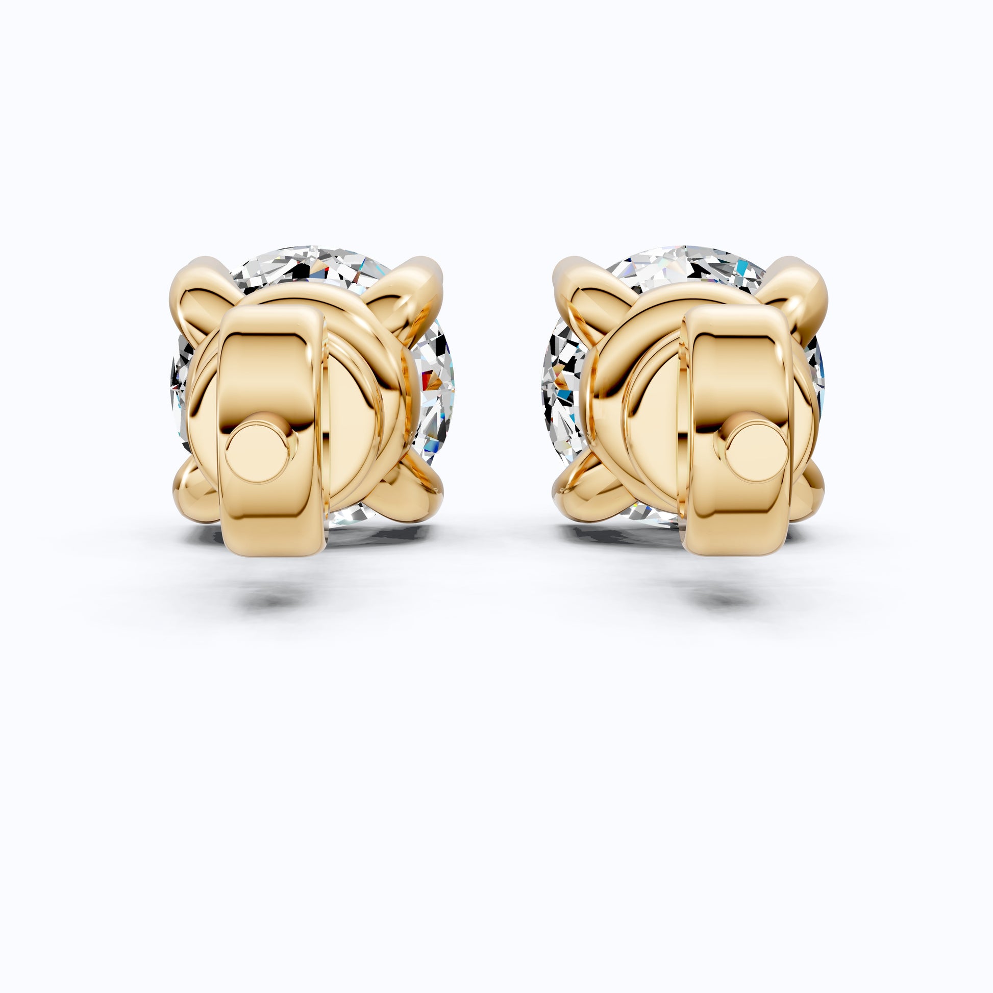 Elegant Unique Stud Earrings in 14K Solid Gold, 3.00 TCW Round Cut Lab Grown Diamonds, Bridal Jewelry, Anniversary Gift for Her