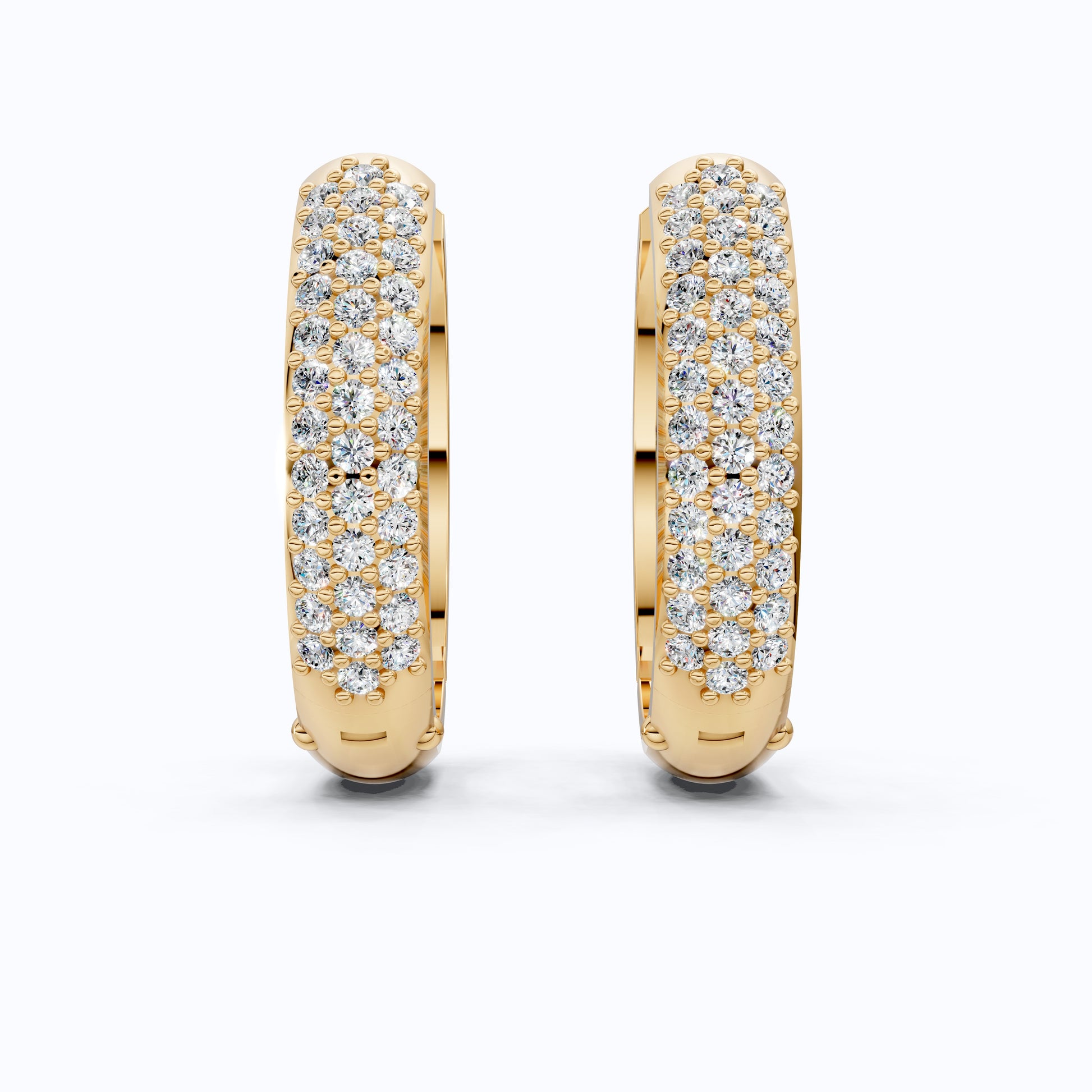 Lab Diamond Cluster Hoop Earrings For Women