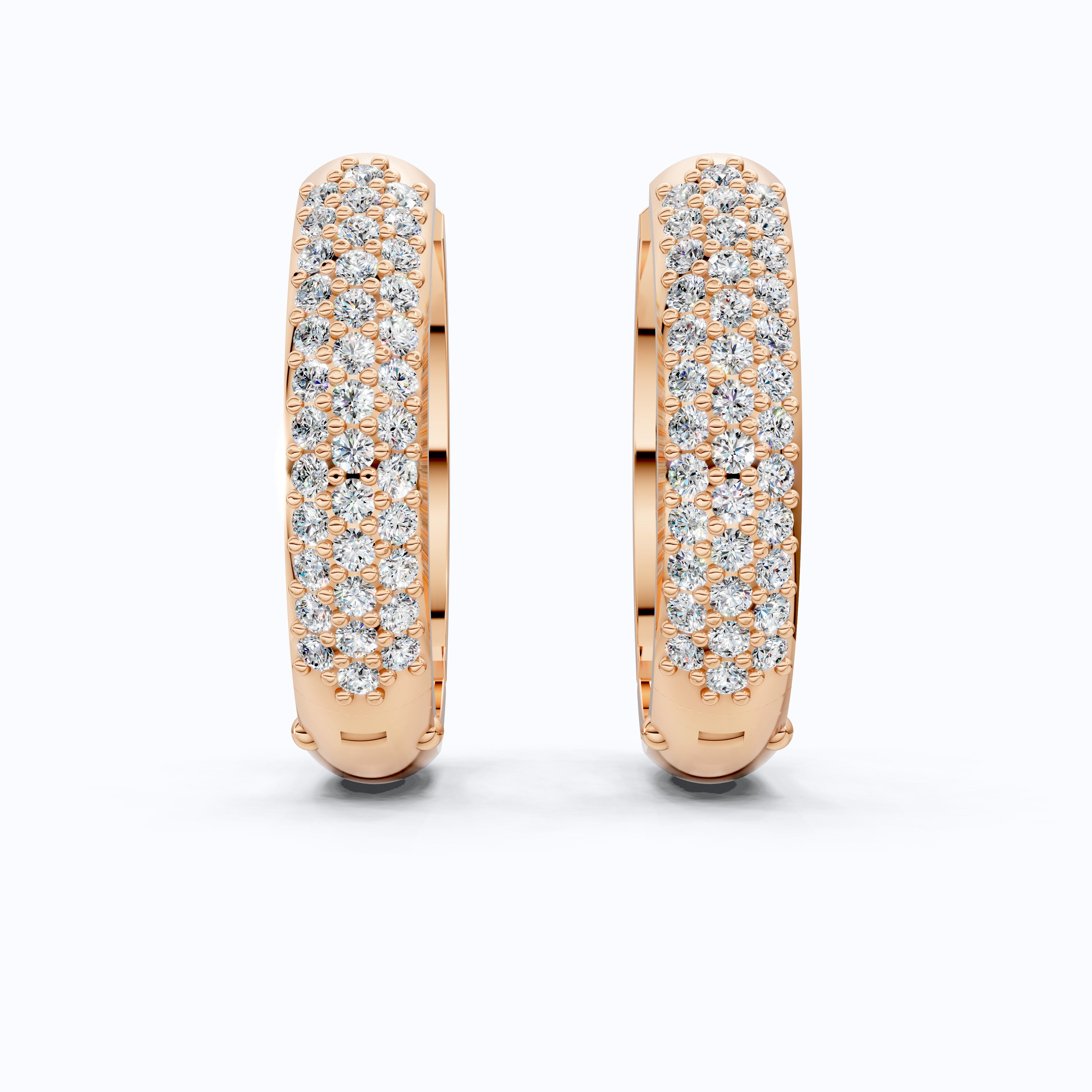 Lab Diamond Cluster Hoop Earrings For Women