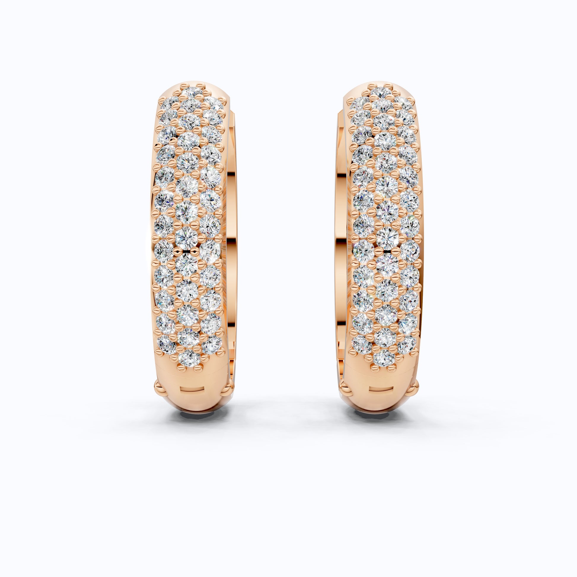 Lab Diamond Cluster Hoop Earrings For Women