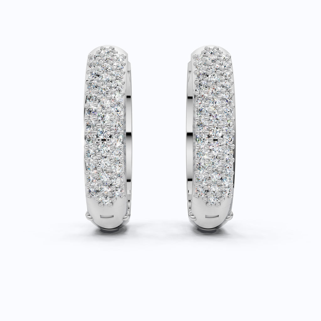 Lab Diamond Cluster Hoop Earrings For Women