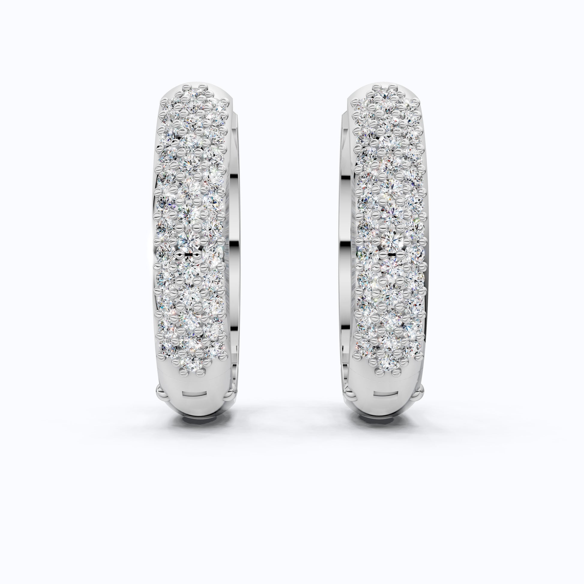 Lab Diamond Cluster Hoop Earrings For Women