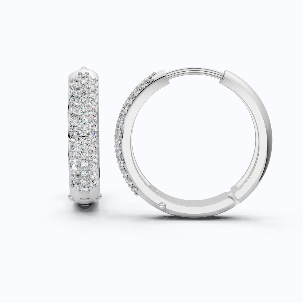 Lab Diamond Cluster Hoop Earrings For Women