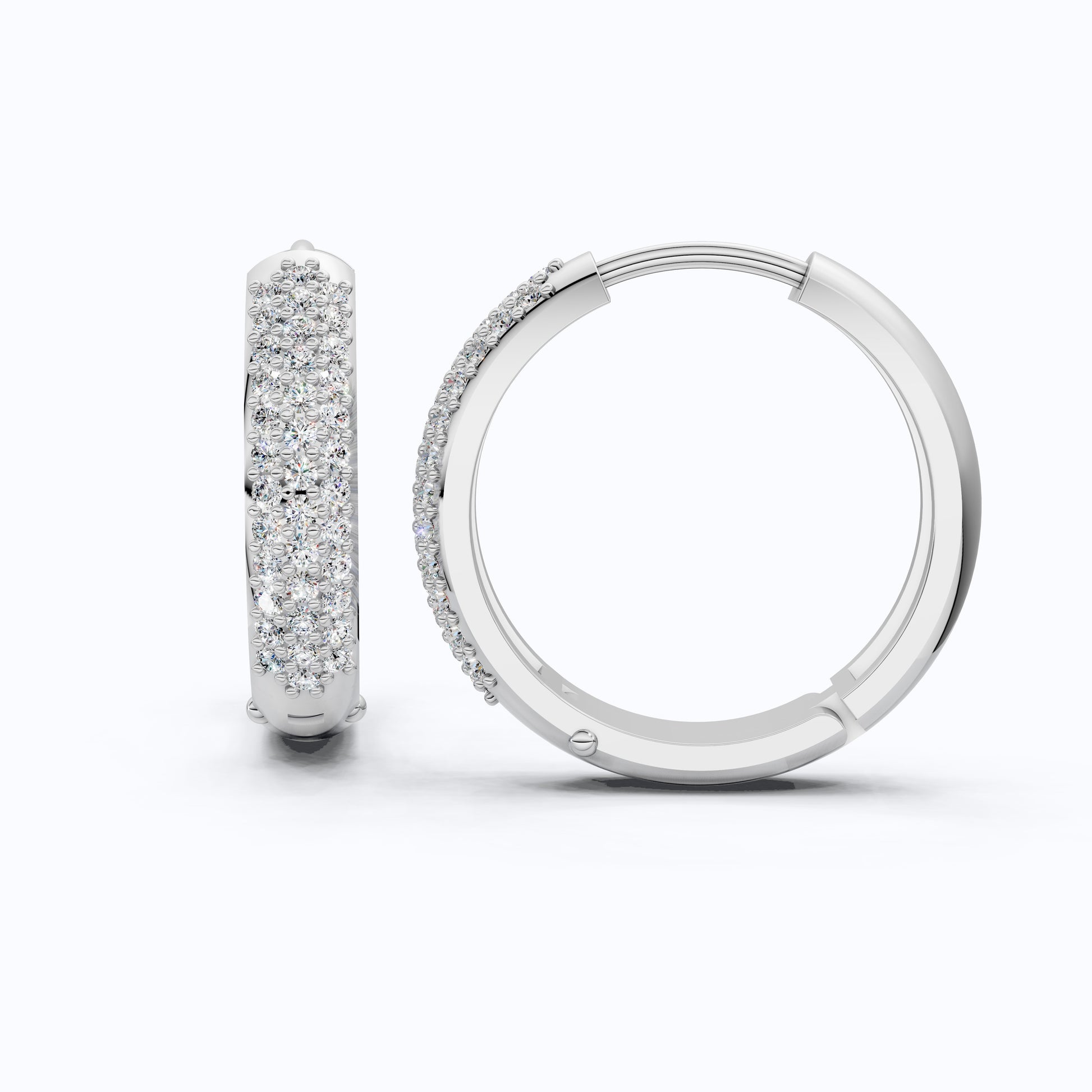Lab Diamond Cluster Hoop Earrings For Women