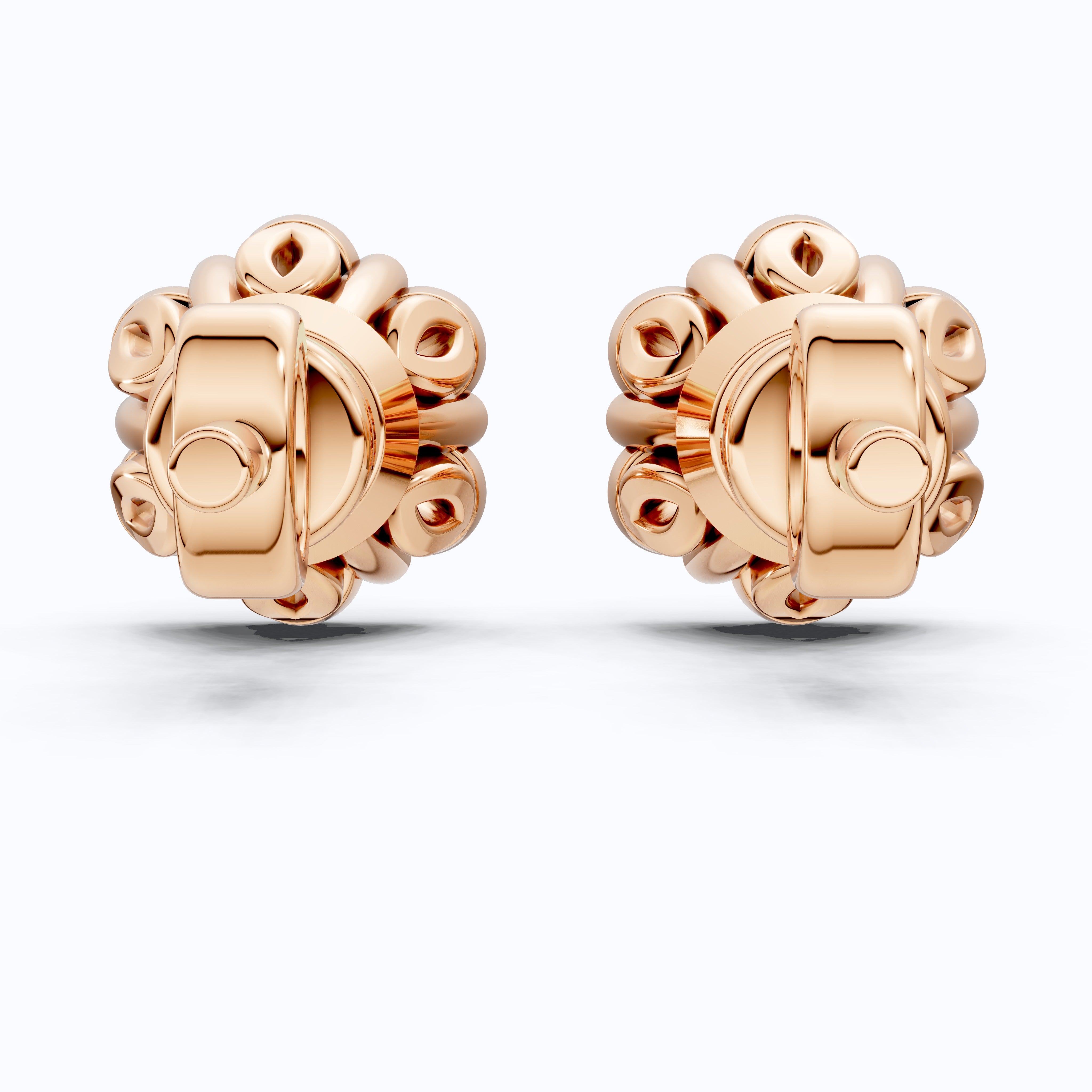 Timeless Floral Halo Stud Earrings in 14K Solid Gold, 0.22 CT Round Cut Lab Created Diamond, Elegant Earrings, Gift for Her