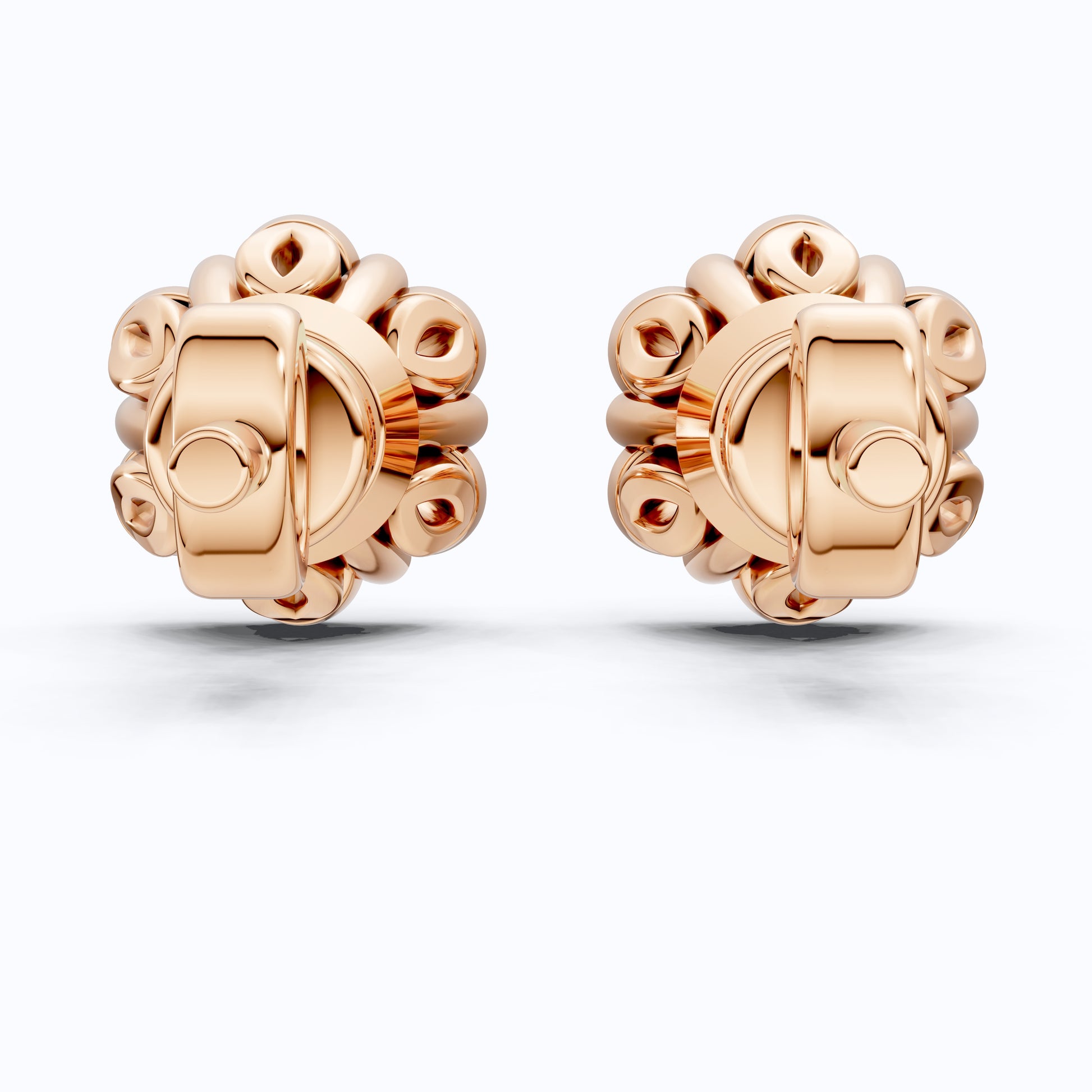 Timeless Floral Halo Stud Earrings in 14K Solid Gold, 0.22 CT Round Cut Lab Created Diamond, Elegant Earrings, Gift for Her