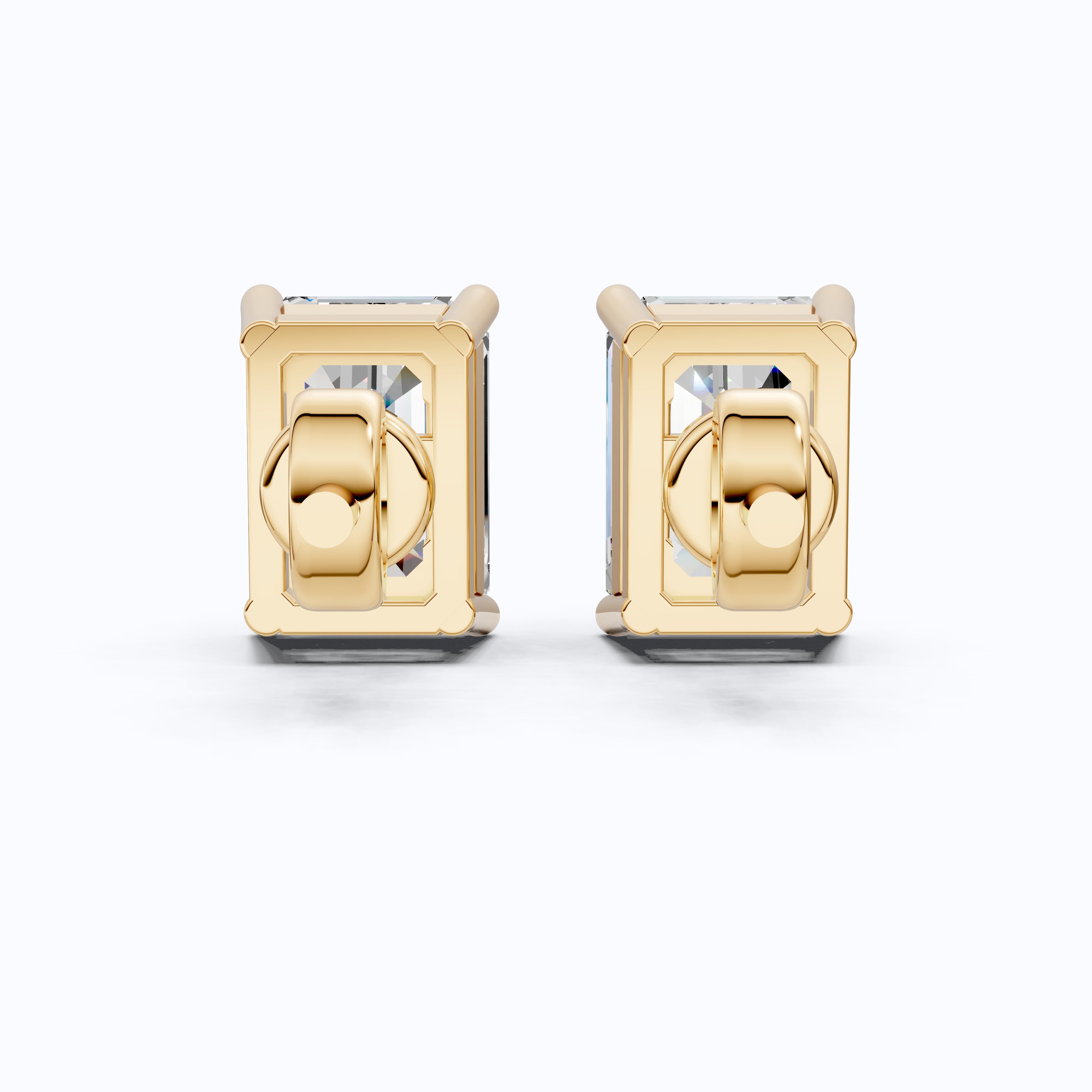 Emerald Cut Diamond Earrings for Women, Lab Grown Diamond Stud Earrings, Screw Back Earrings, Anniversary Gifts for Wife