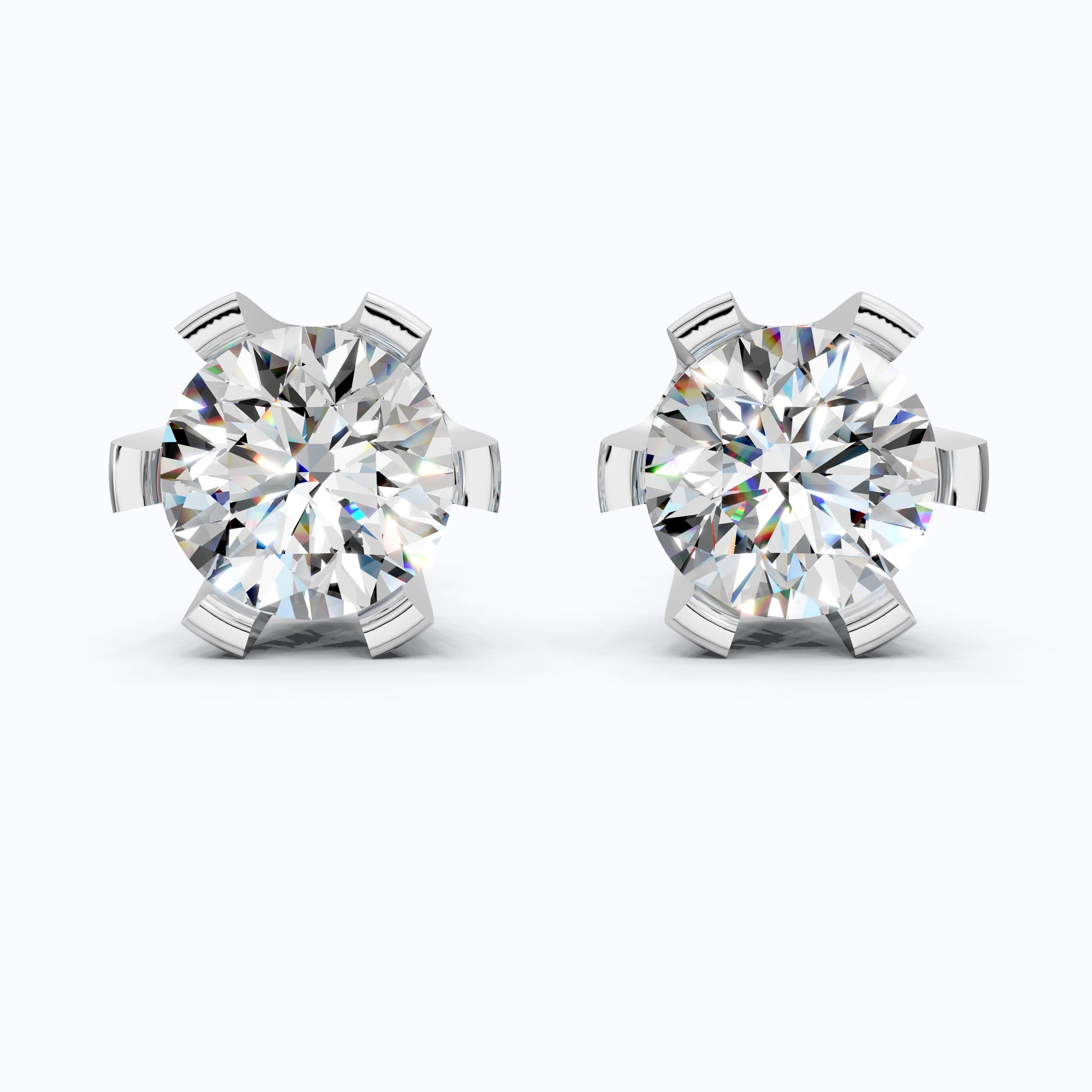 Timeless Round Solitaire Stud Earrings in 14K Solid Gold, 2.60 TCW Round Cut Lab Created Diamonds, Wedding Gift for Her, Everyday Jewelry