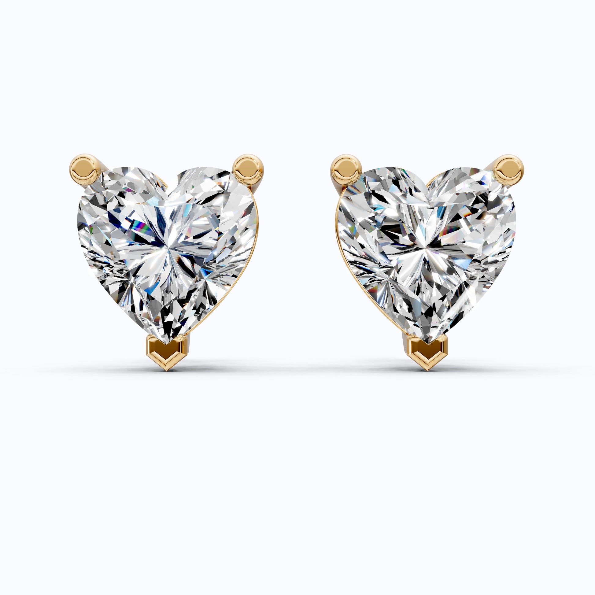 Elegant Heart Solitaire Stud Earrings in 14K Rose Gold, 2.50 TCW Heart Cut Lab Grown Diamonds,  Wedding Jewelry, Gift for Women, Handmade Stud Jewelry