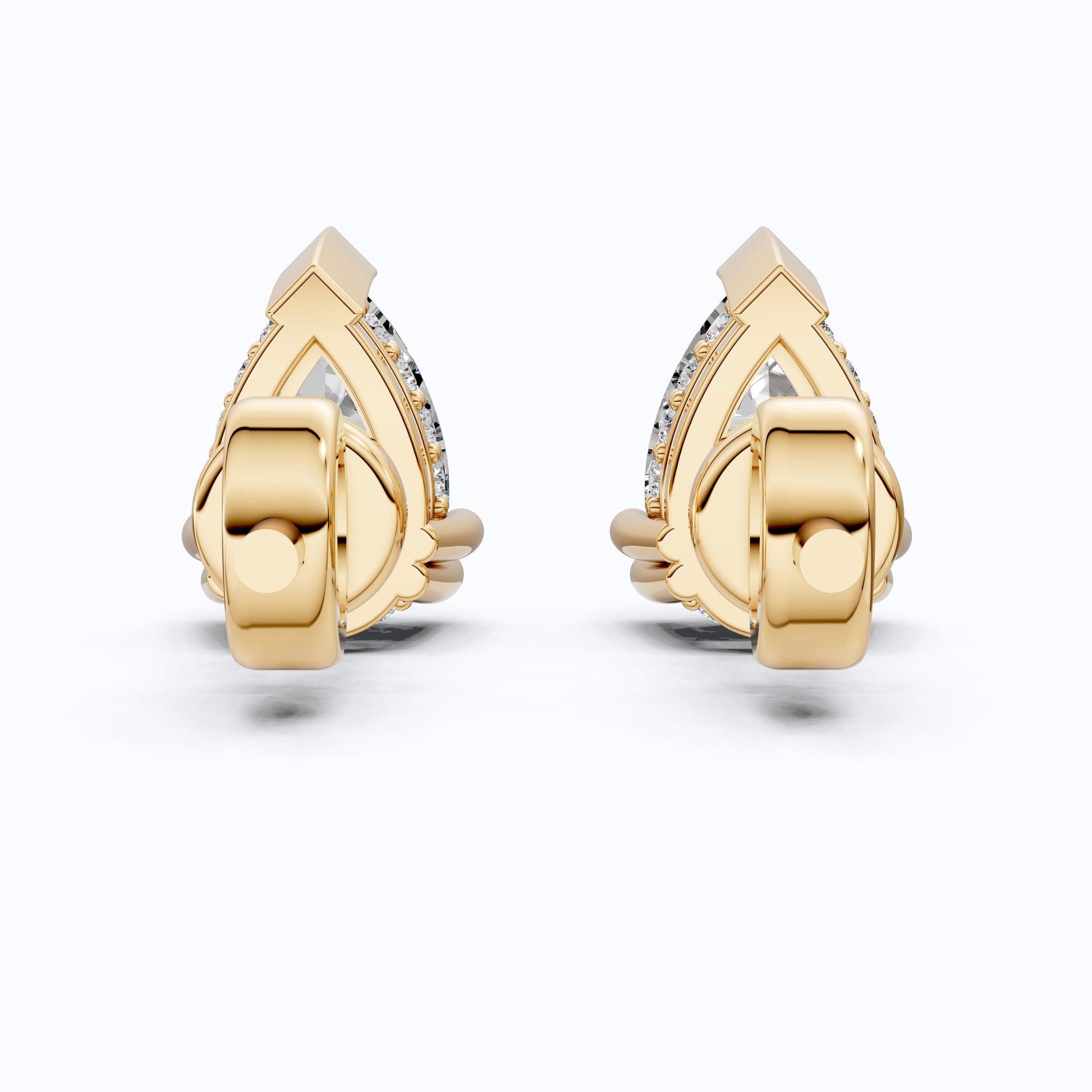 Teardrop Halo Earrings in 14K Solid Gold, 1.50 TCW Pear Cut Lab Grown Diamonds, Bridal Jewelry, Birthday Gift for Her