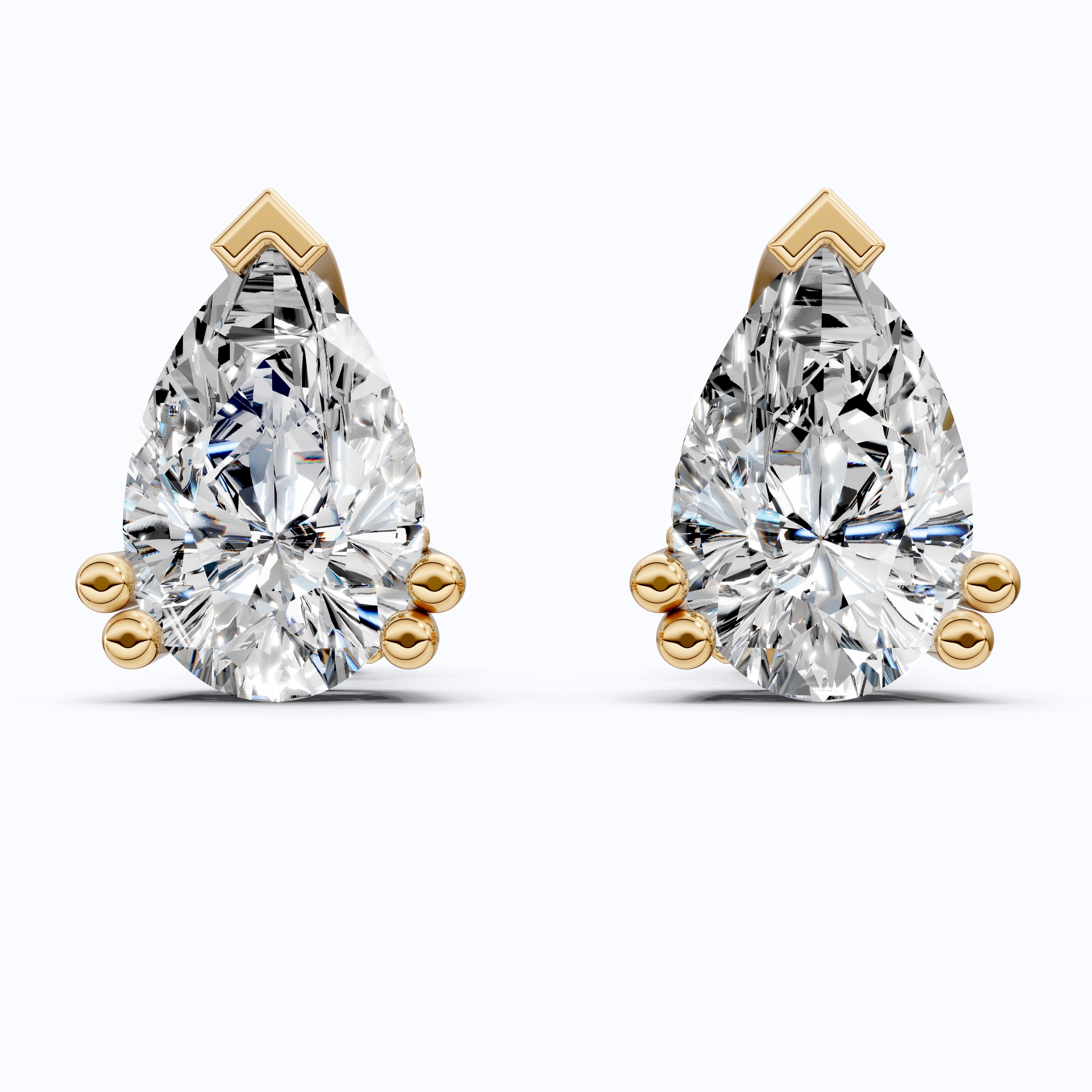 Teardrop Halo Earrings in 14K Solid Gold, 1.50 TCW Pear Cut Lab Grown Diamonds, Bridal Jewelry, Birthday Gift for Her