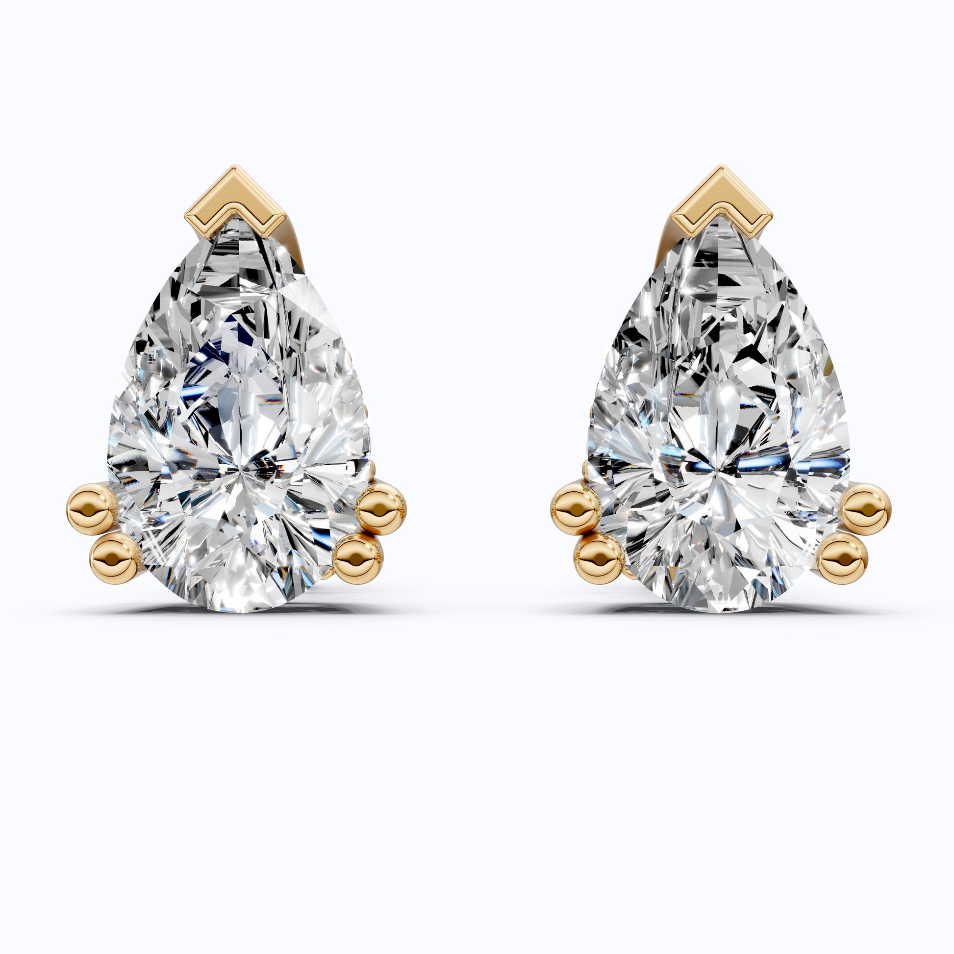 Teardrop Halo Earrings in 14K Solid Gold, 1.50 TCW Pear Cut Lab Grown Diamonds, Bridal Jewelry, Birthday Gift for Her