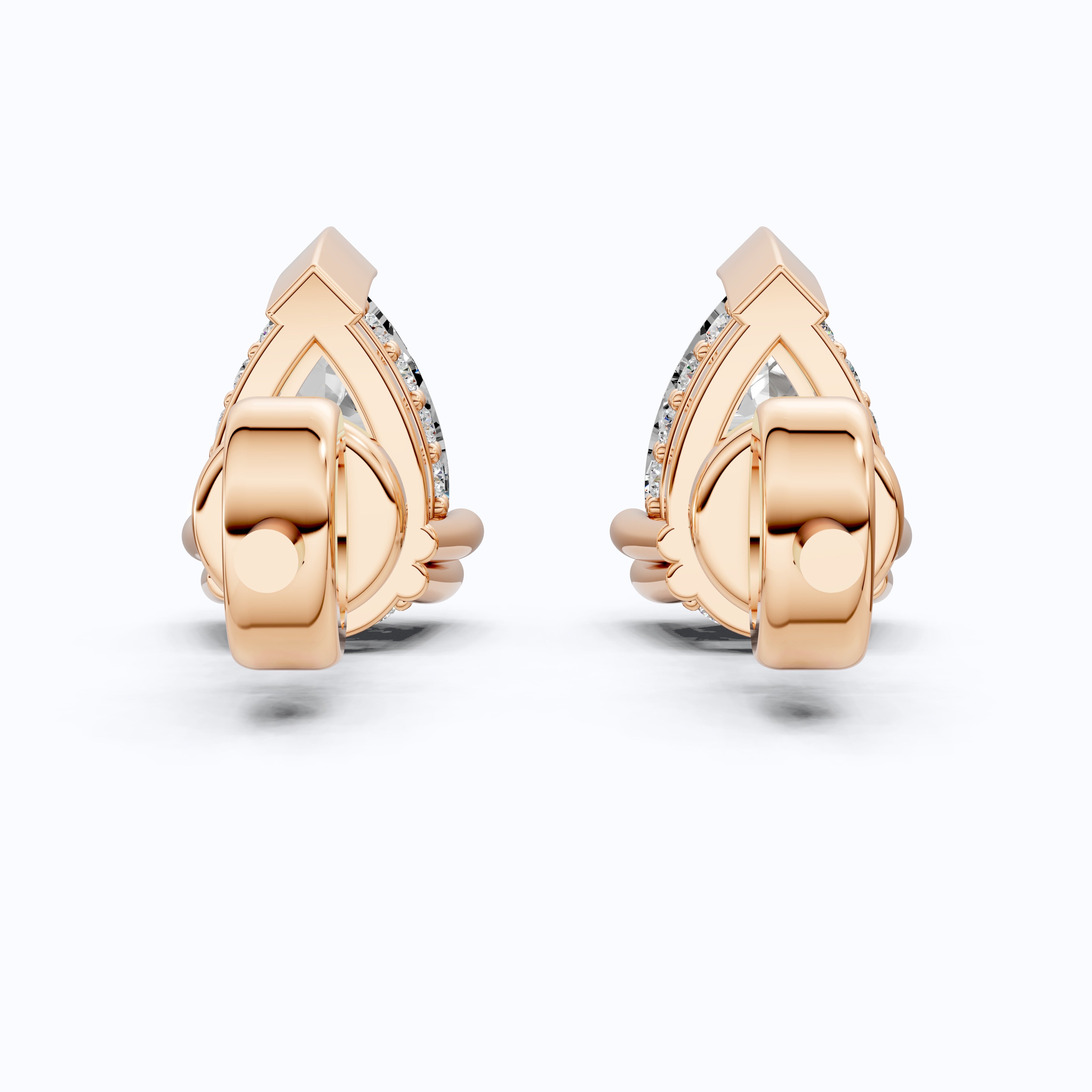 Teardrop Halo Earrings in 14K Solid Gold, 1.50 TCW Pear Cut Lab Grown Diamonds, Bridal Jewelry, Birthday Gift for Her