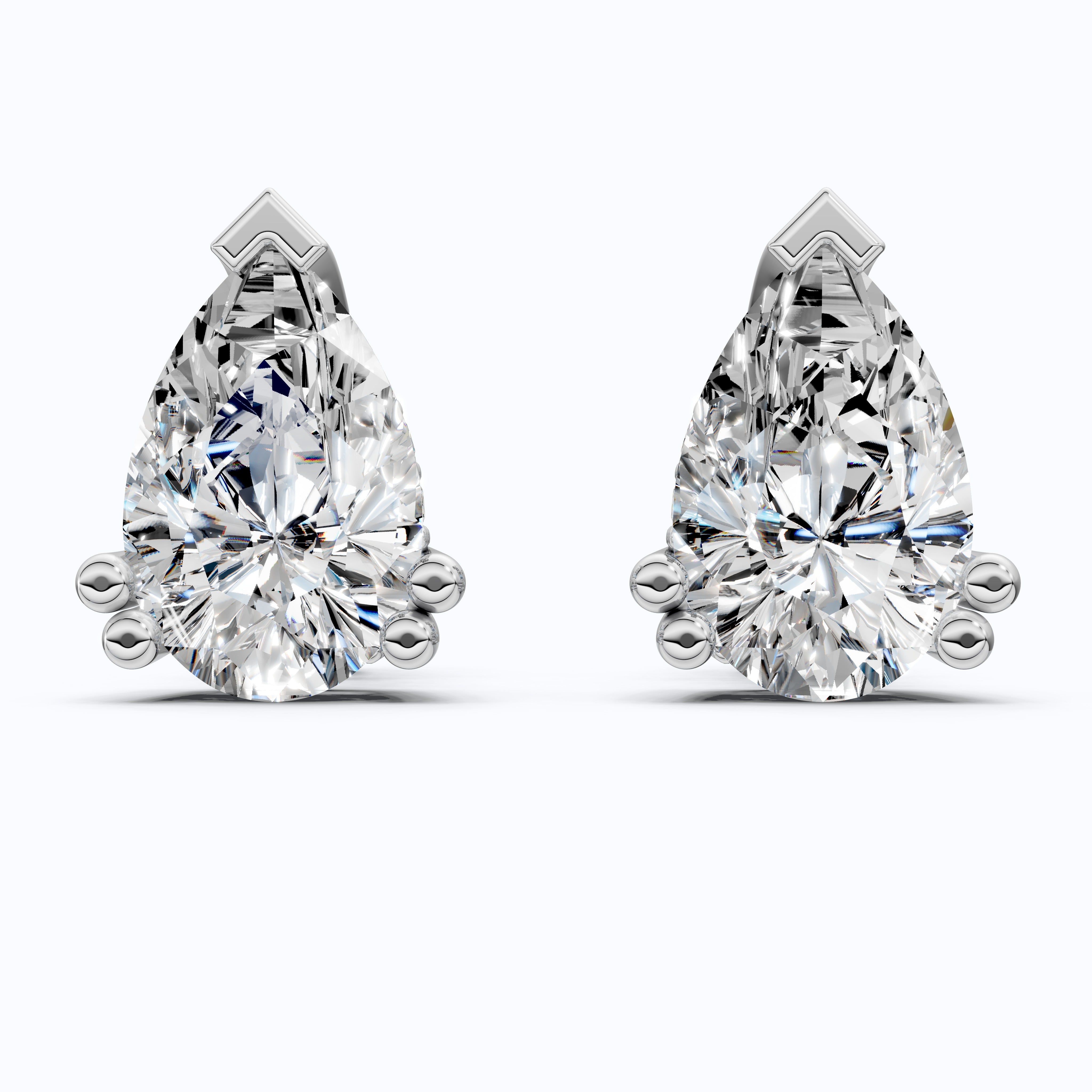 Teardrop Halo Earrings in 14K Solid Gold, 1.50 TCW Pear Cut Lab Grown Diamonds, Bridal Jewelry, Birthday Gift for Her