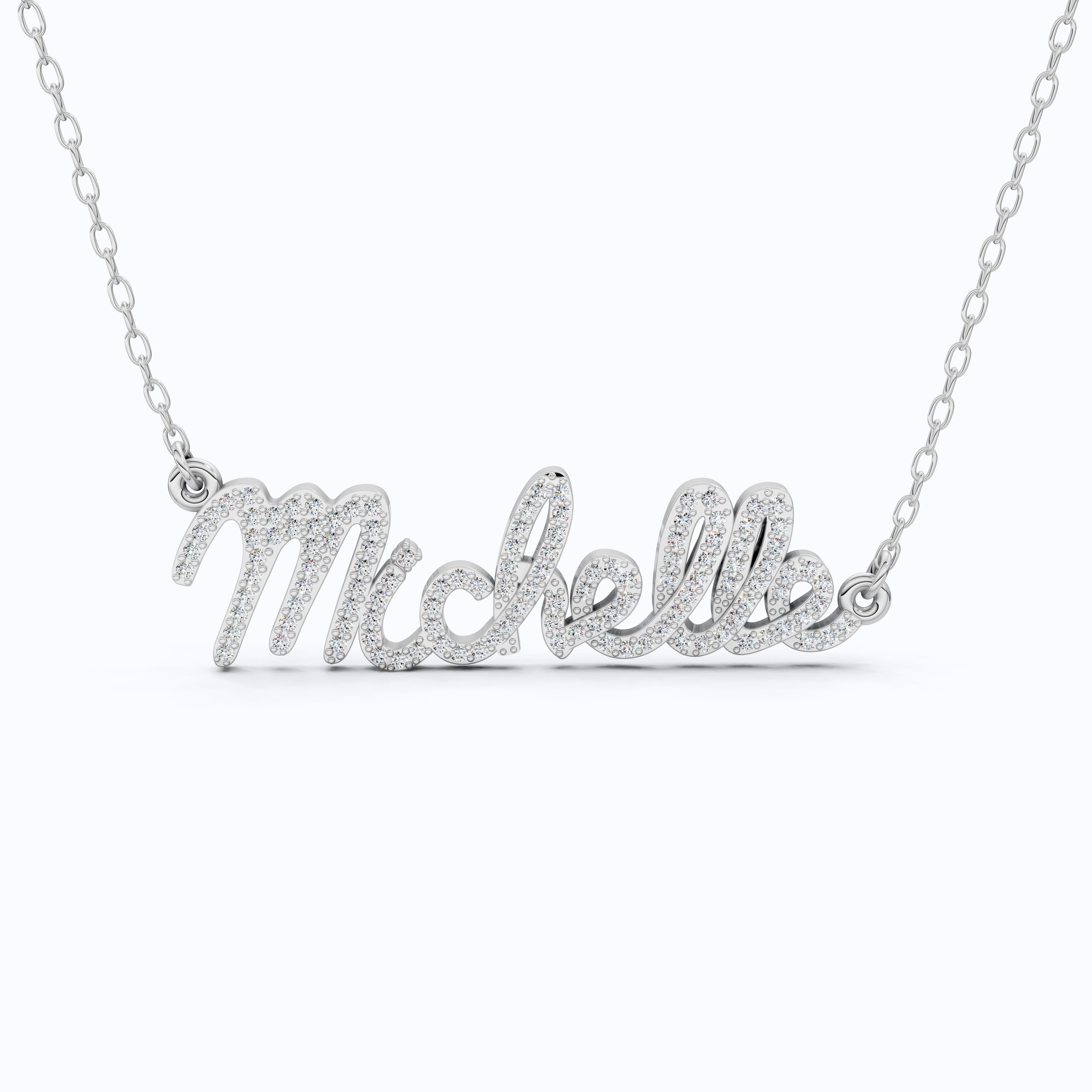 Personalized Script Name Pendant Necklace in 14k Solid Gold, 0.49 TCW Round Cut Lab Diamonds, Customized Jewelry, Birthday Gift for Her