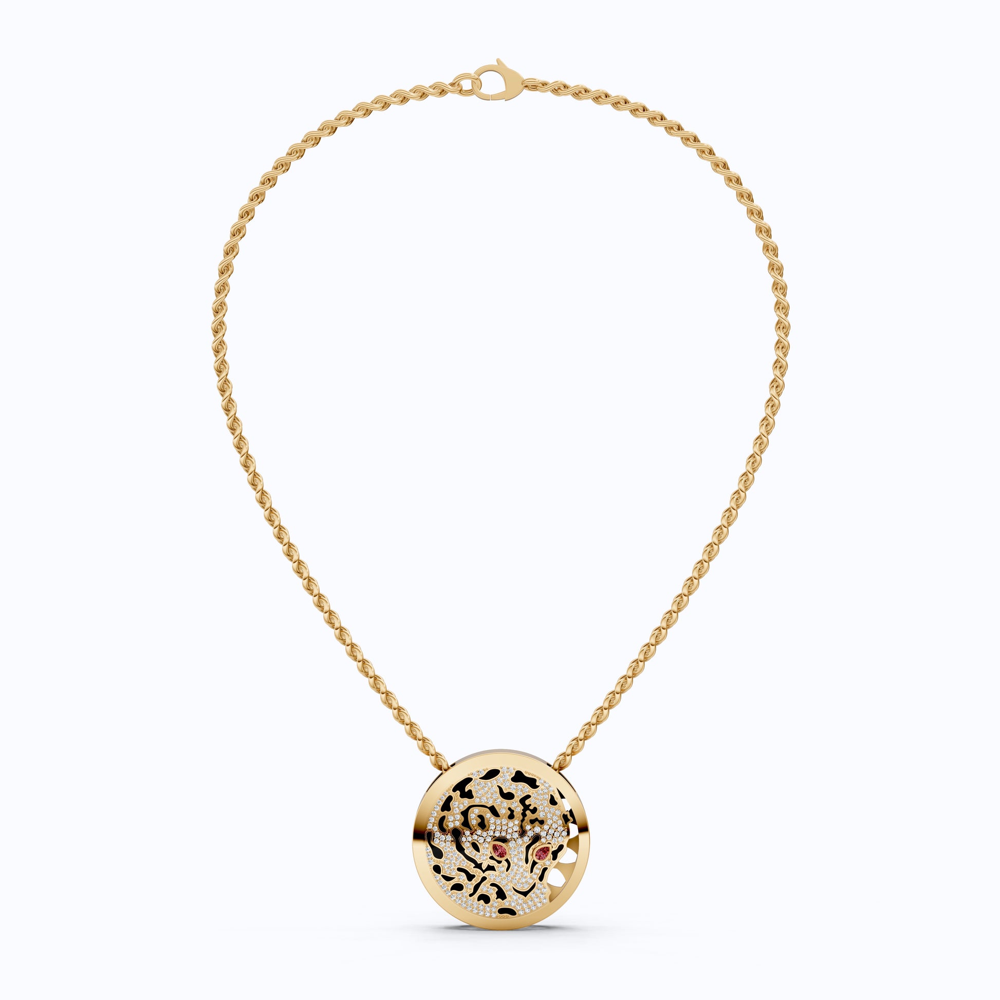Ruby Eye Animal Face Hip-Hop Pendant, Hip-Hop Jewelry For Him