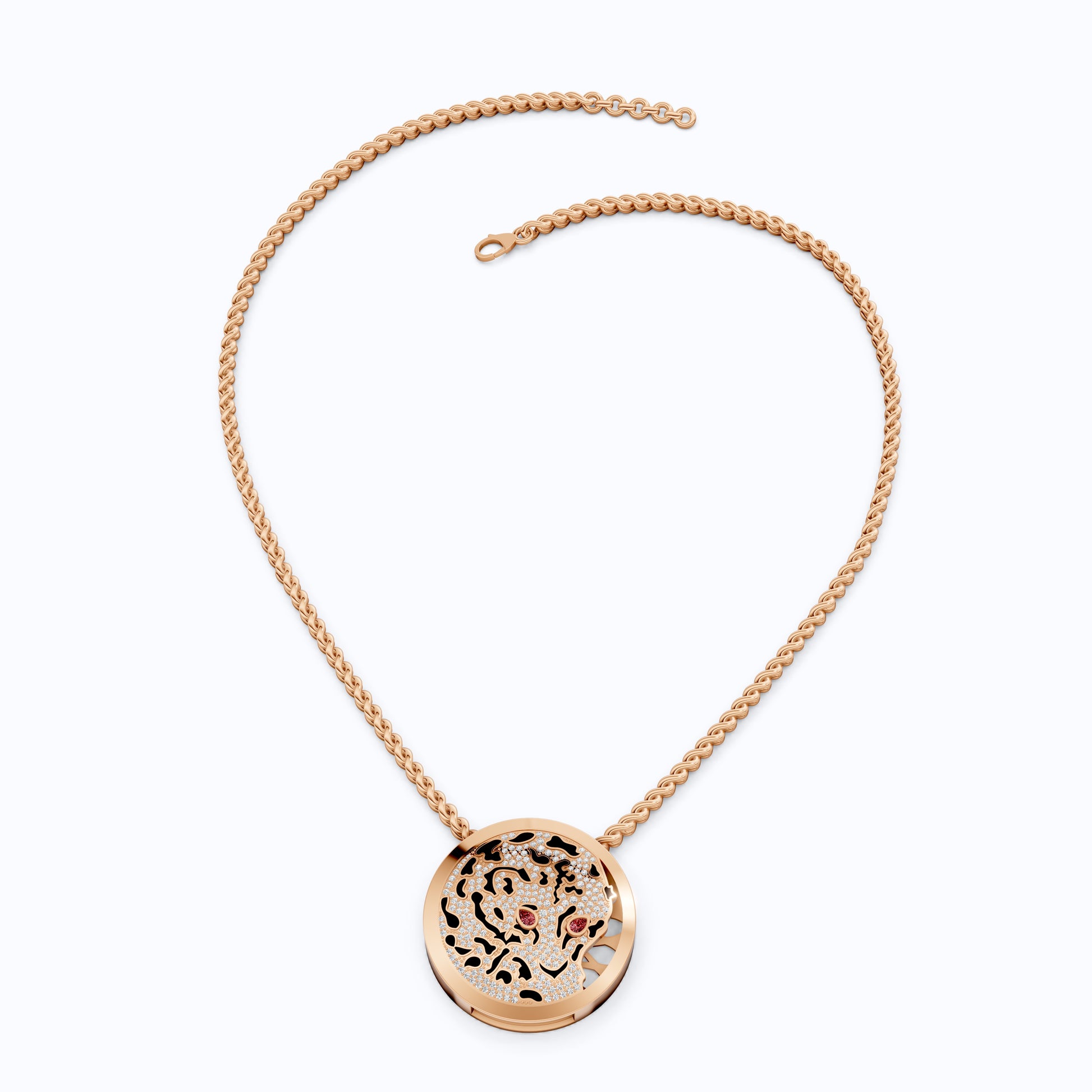 Ruby Eye Animal Face Hip-Hop Pendant, Hip-Hop Jewelry For Him