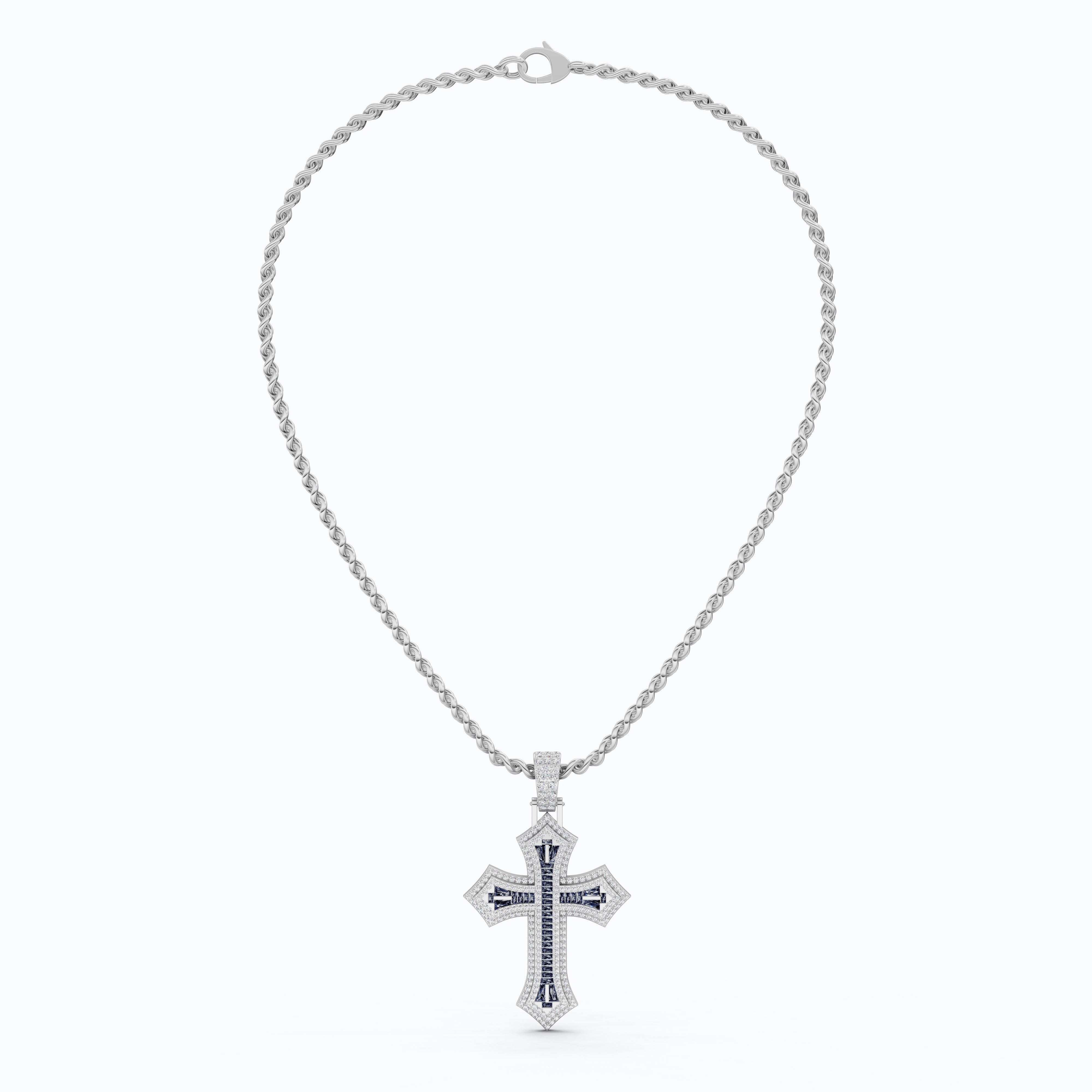 Modern Cross Gemstone Hip-Hop Pendant, Iced Out Cross Jewelry