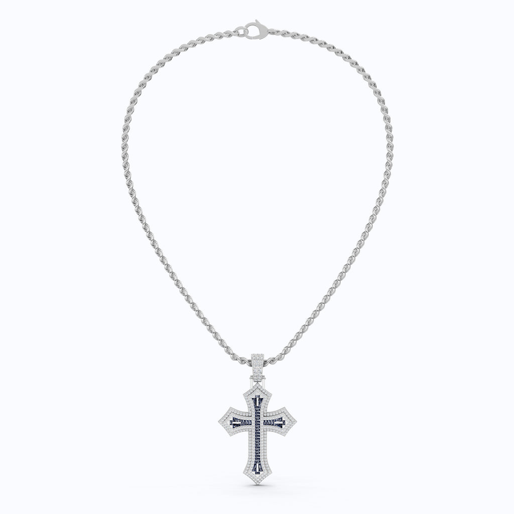 Modern Cross Gemstone Hip-Hop Pendant, Iced Out Cross Jewelry