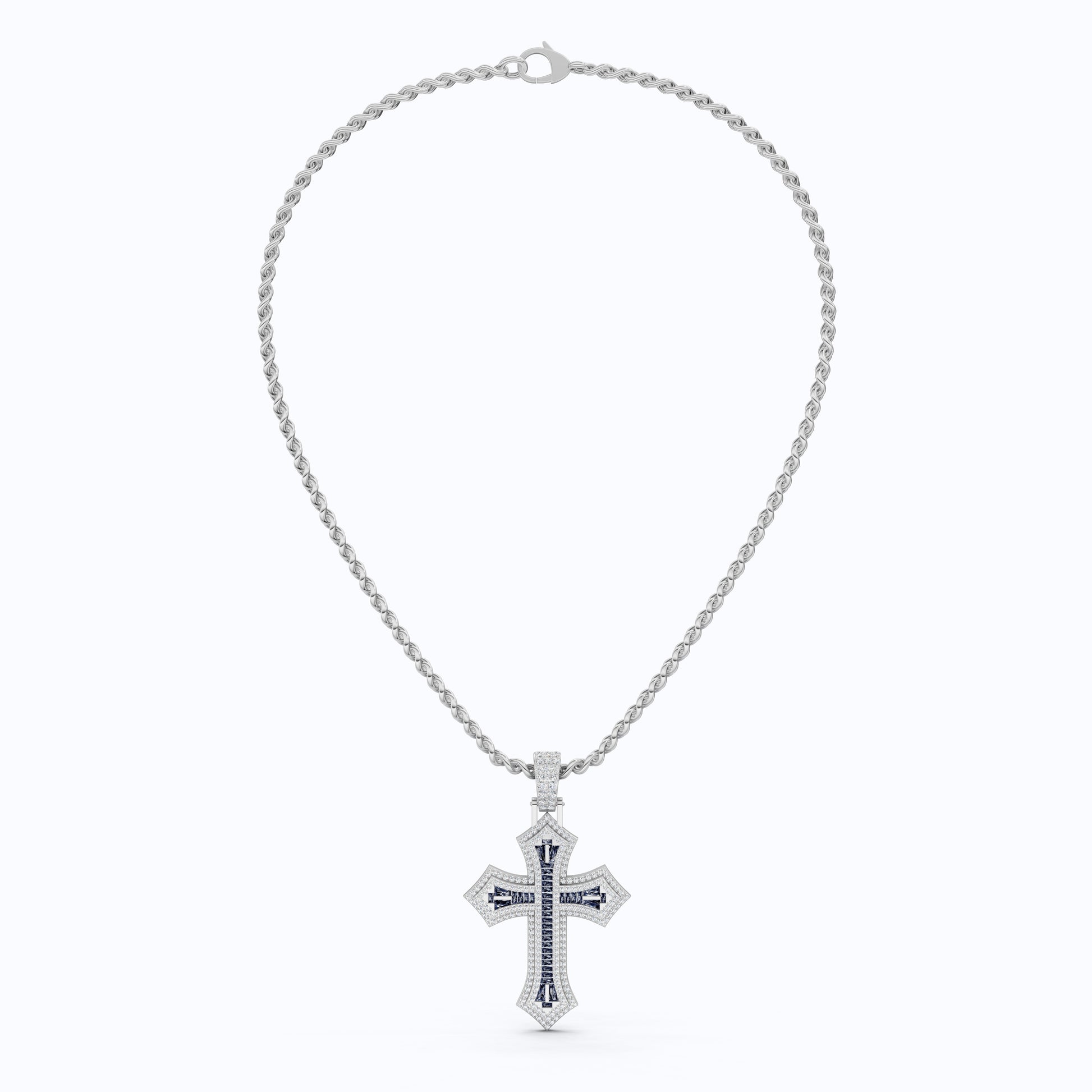 Modern Cross Gemstone Hip-Hop Pendant, Iced Out Cross Jewelry