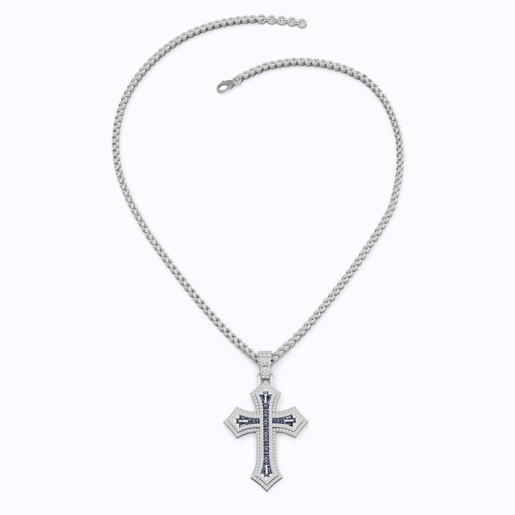 Modern Cross Gemstone Hip-Hop Pendant, Iced Out Cross Jewelry