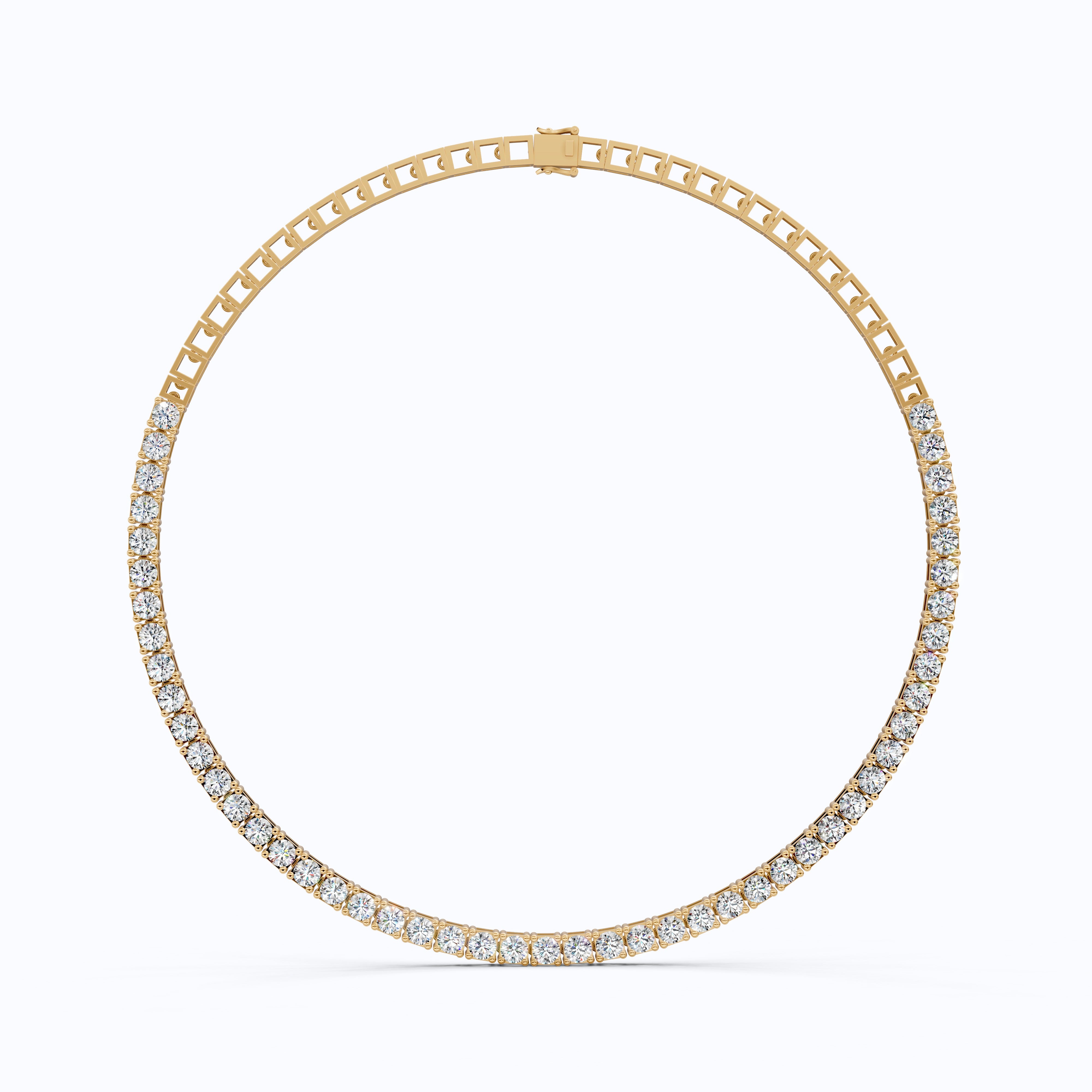 14K Rose Gold Tennis Necklace, 24.50 TCW Round Cut Lab Grown Diamonds, Handmade Wedding Gift for Her, Classic Tennis Jewelry