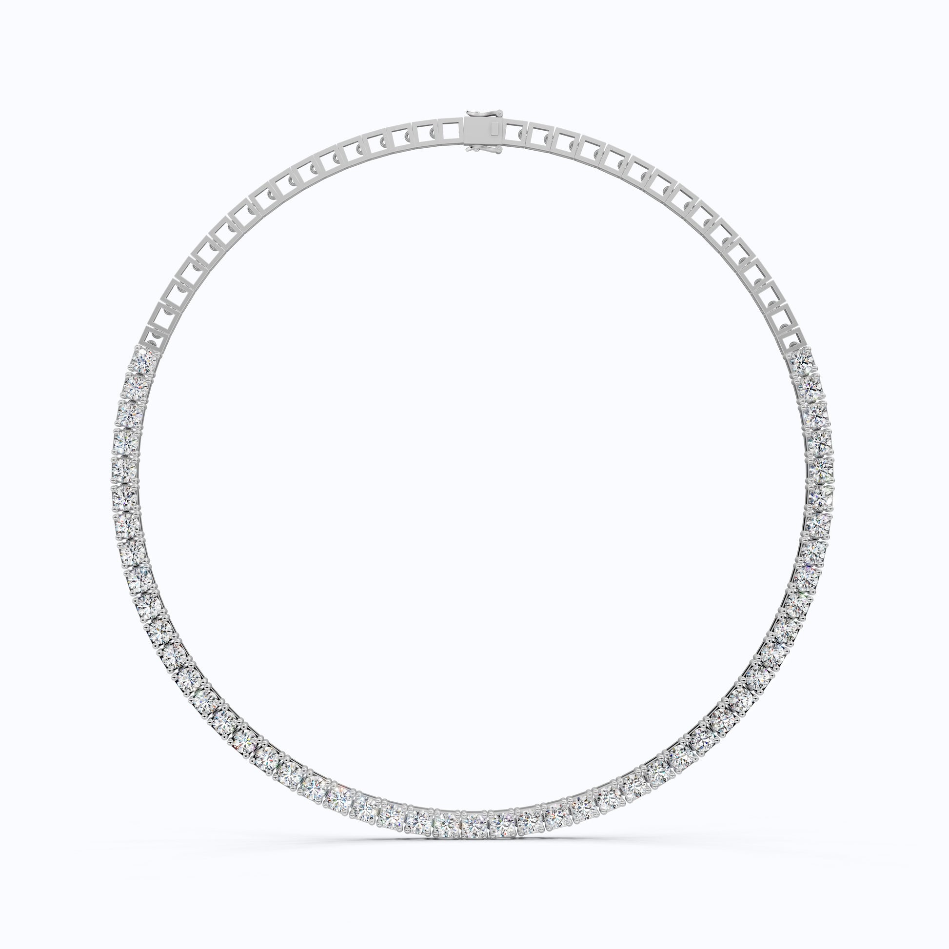 14K Rose Gold Tennis Necklace, 24.50 TCW Round Cut Lab Grown Diamonds, Handmade Wedding Gift for Her, Classic Tennis Jewelry