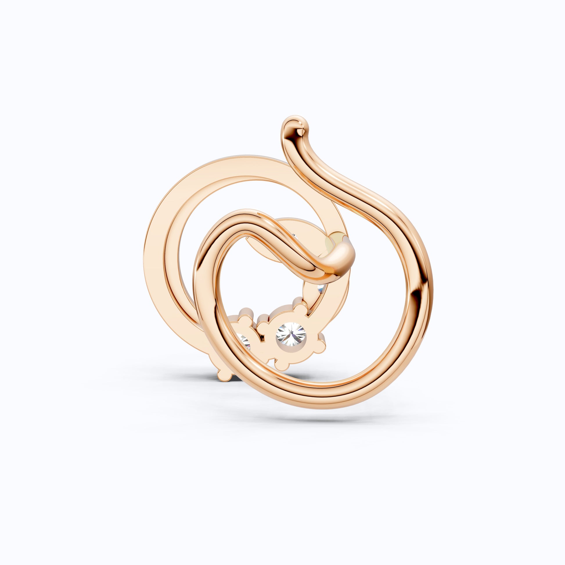 Trendy Spiral Floral Nose Pin in 14K Solid Gold, Handmade Gift for Her, Bridal Accessories, Trending Wedding Gift for Her