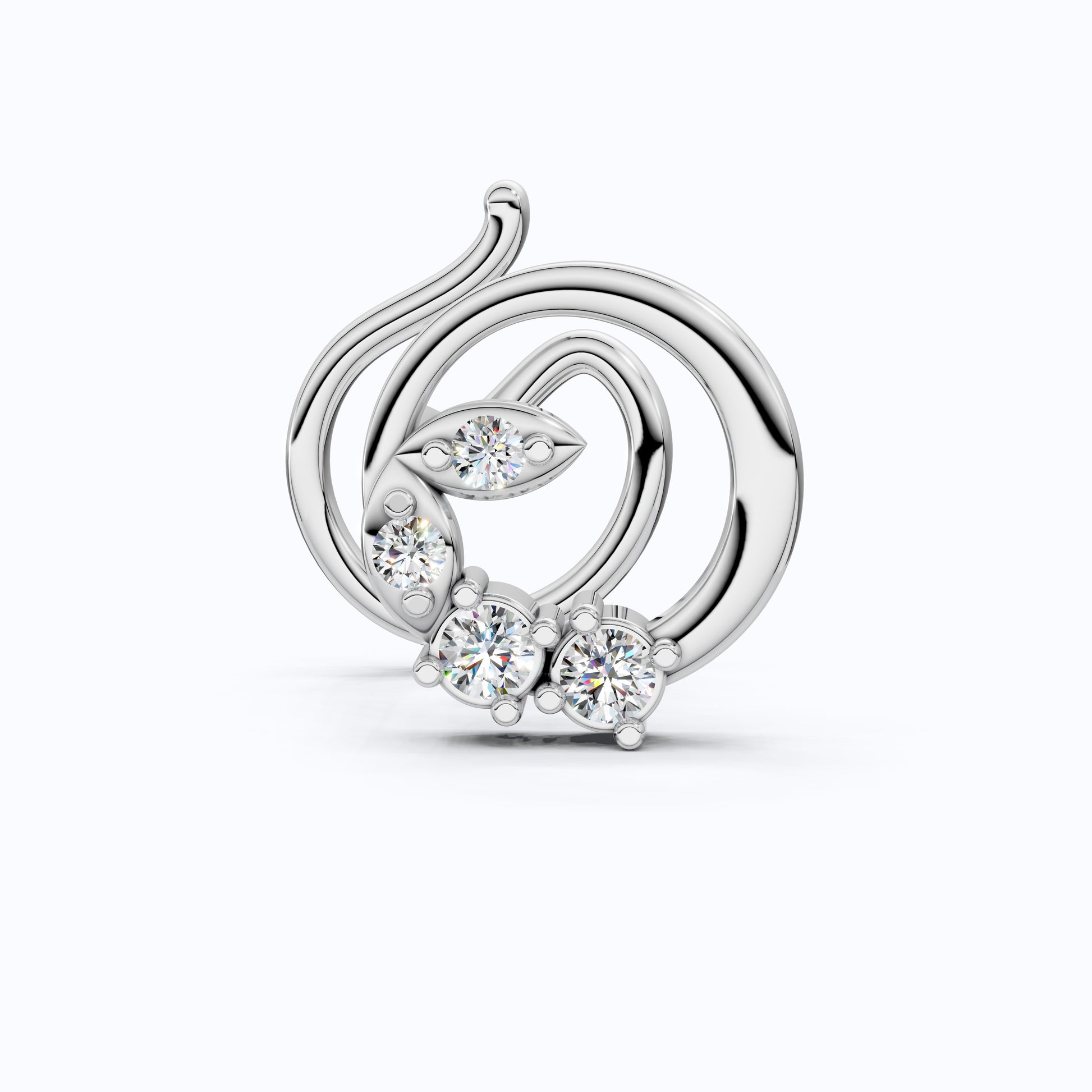 Trendy Spiral Floral Nose Pin in 14K Solid Gold, Handmade Gift for Her, Bridal Accessories, Trending Wedding Gift for Her