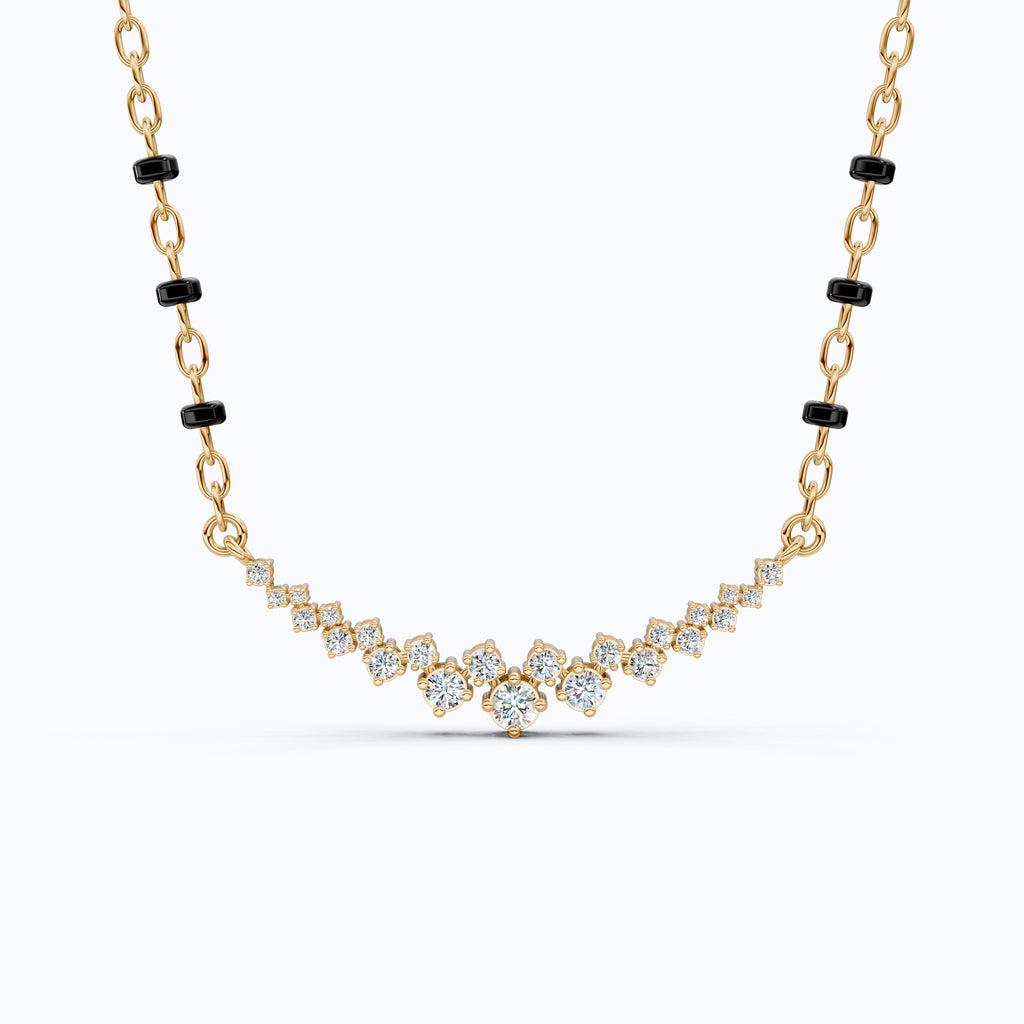 Round Cut Floating Diamond Pendant Necklace For Women, Anniversary Gift