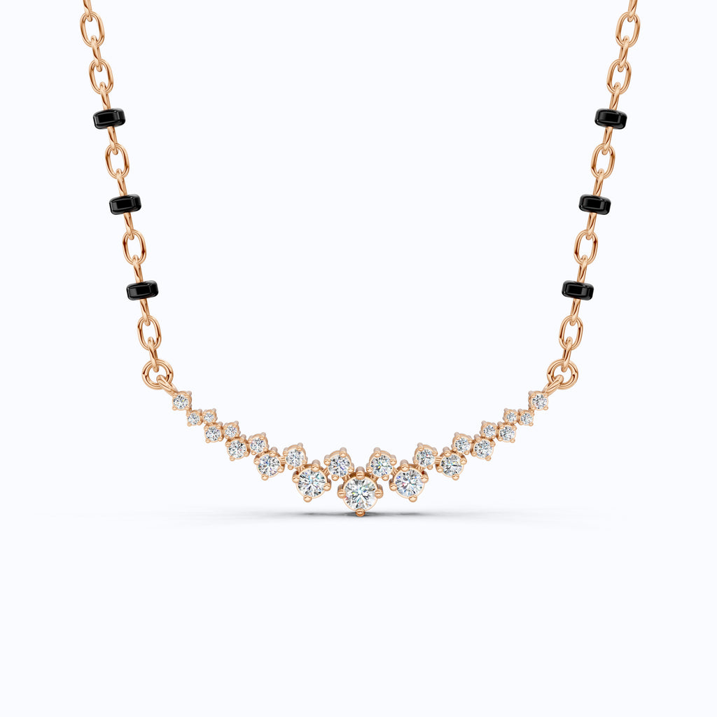 Round Cut Floating Diamond Pendant Necklace For Women, Anniversary Gift