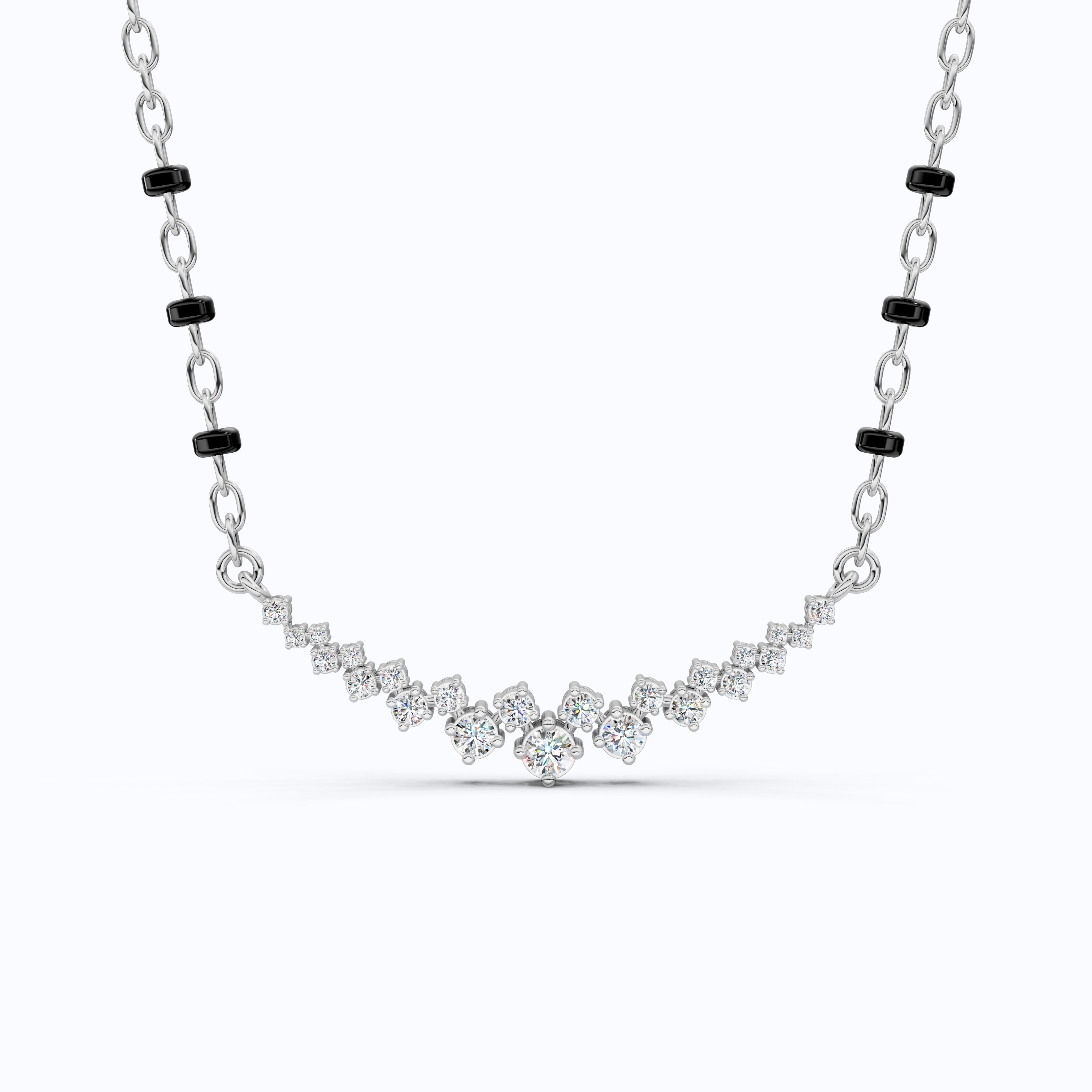 Round Cut Floating Diamond Pendant Necklace For Women, Anniversary Gift