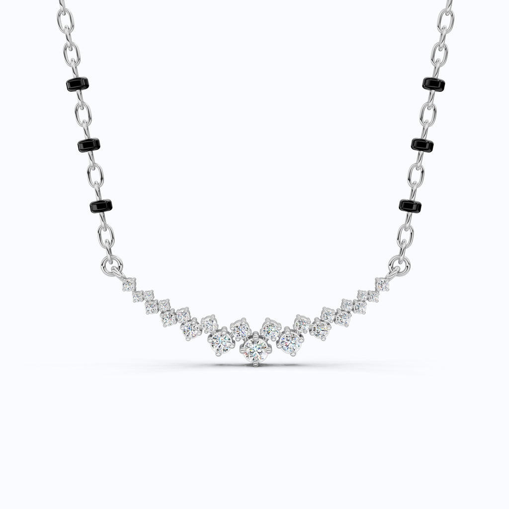 Round Cut Floating Diamond Pendant Necklace For Women, Anniversary Gift