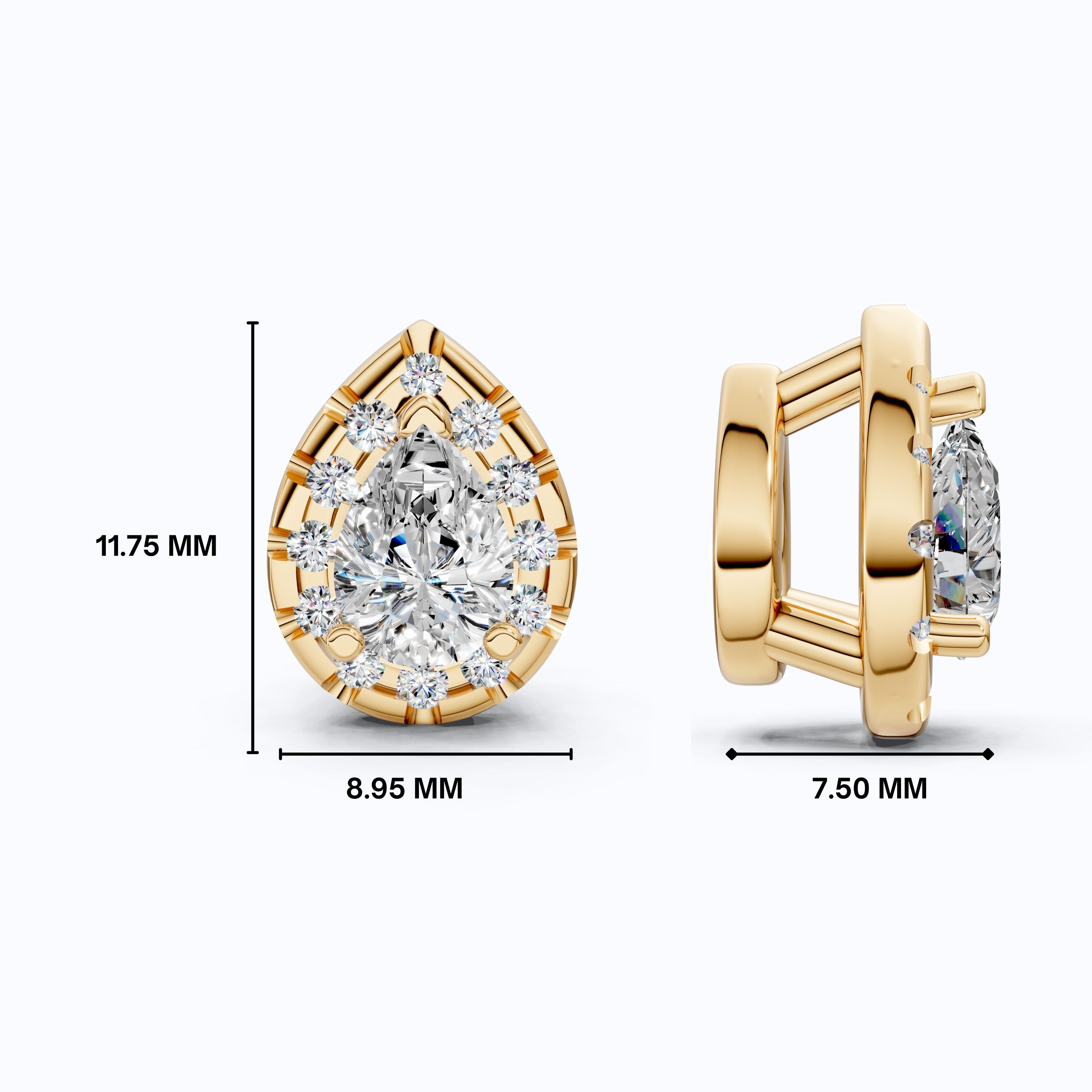 Pear Cut Halo Teardrop Wedding Pendant in 14k Solid Gold, 0.75 CT Pear Cut Lab Created Diamond, Anniversary Gift for Her, Handmade Everyday Jewelry