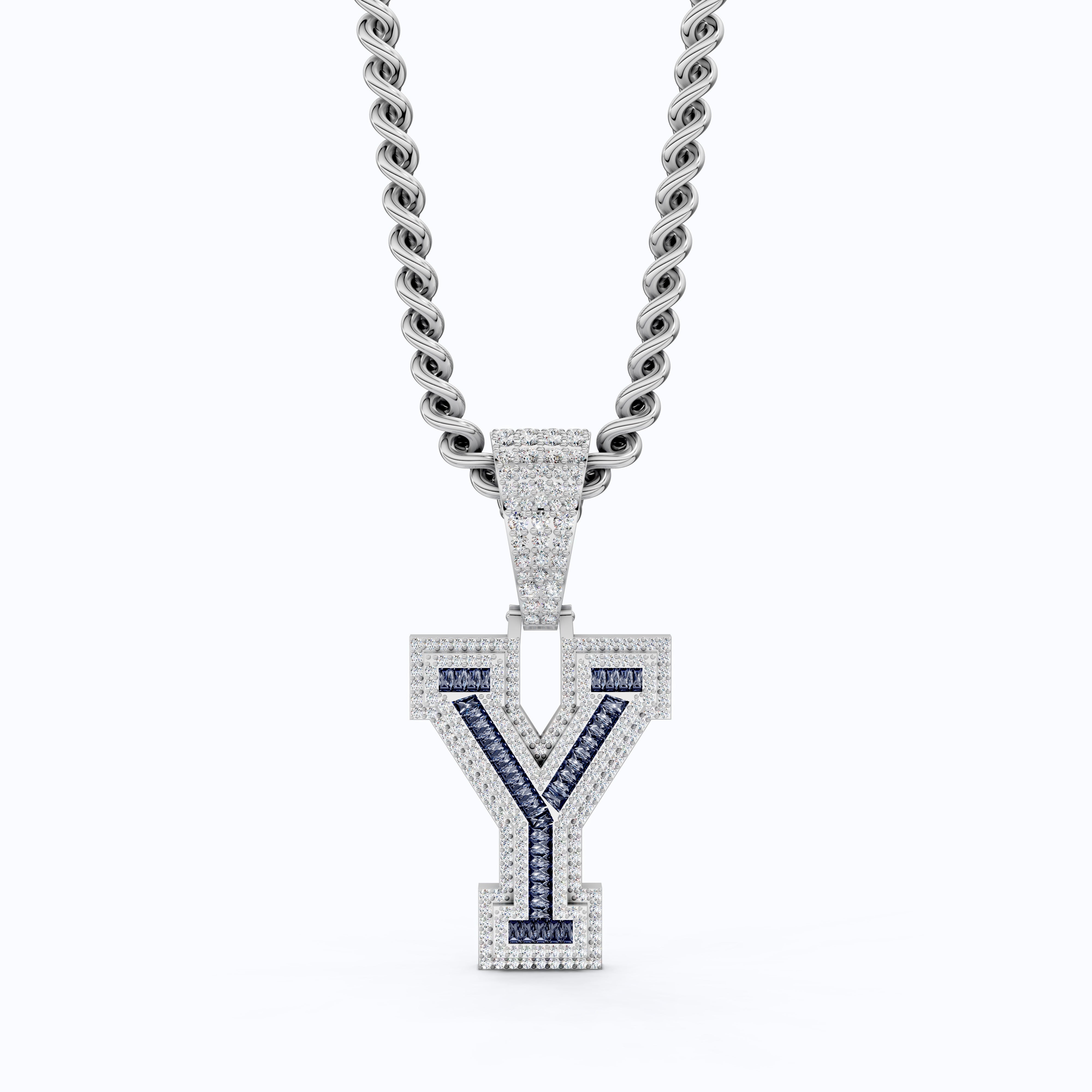 Three Layers Out Initial Pendant, Men's Hip Hop Alphabet Jewelry, Reaper Charms Pendant