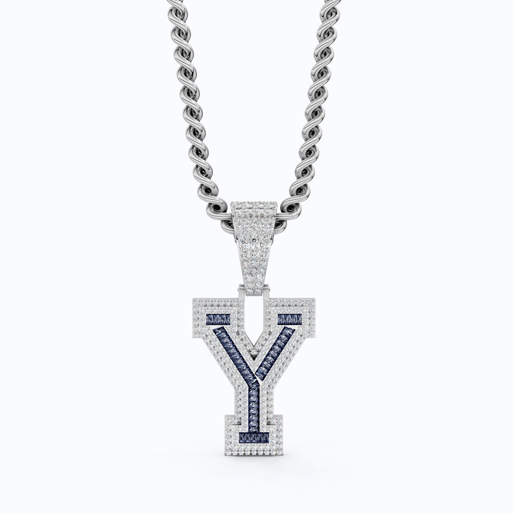 Three Layers Out Initial Pendant, Men's Hip Hop Alphabet Jewelry, Reaper Charms Pendant