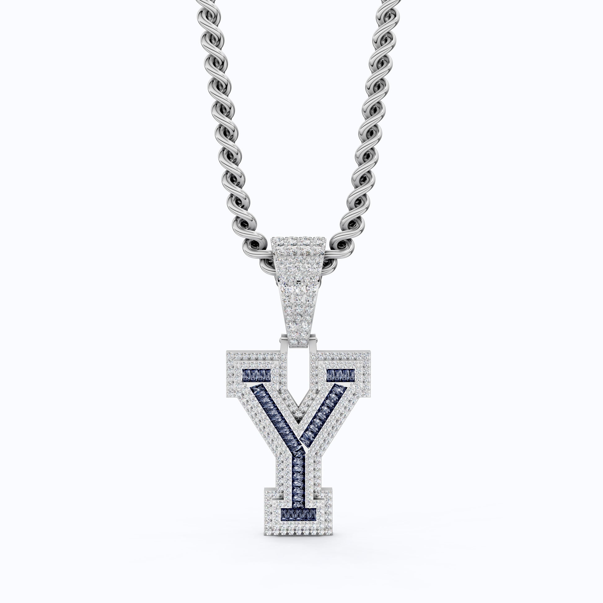 Three Layers Out Initial Pendant, Men's Hip Hop Alphabet Jewelry, Reaper Charms Pendant