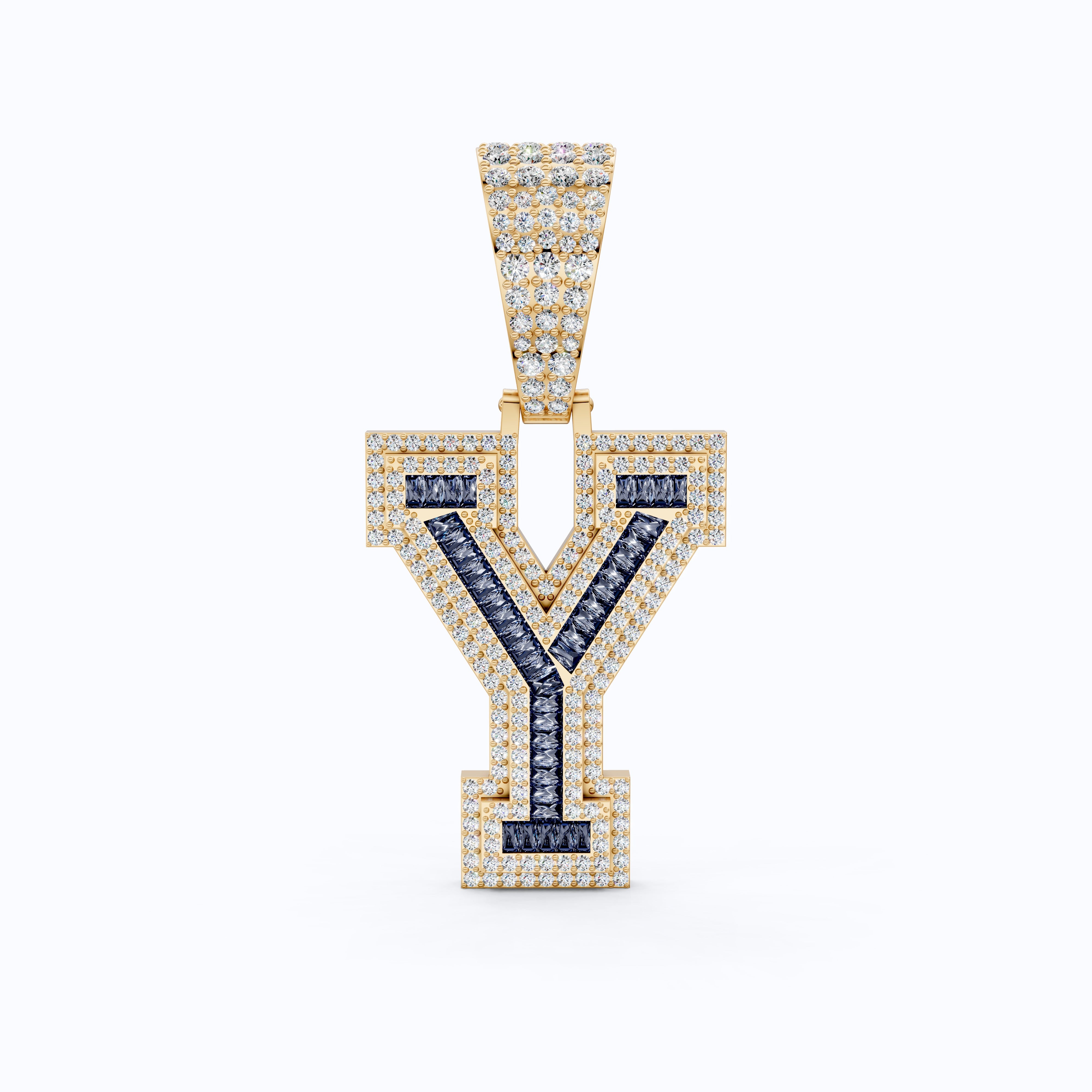 Three Layers Out Initial Pendant, Men's Hip Hop Alphabet Jewelry, Reaper Charms Pendant