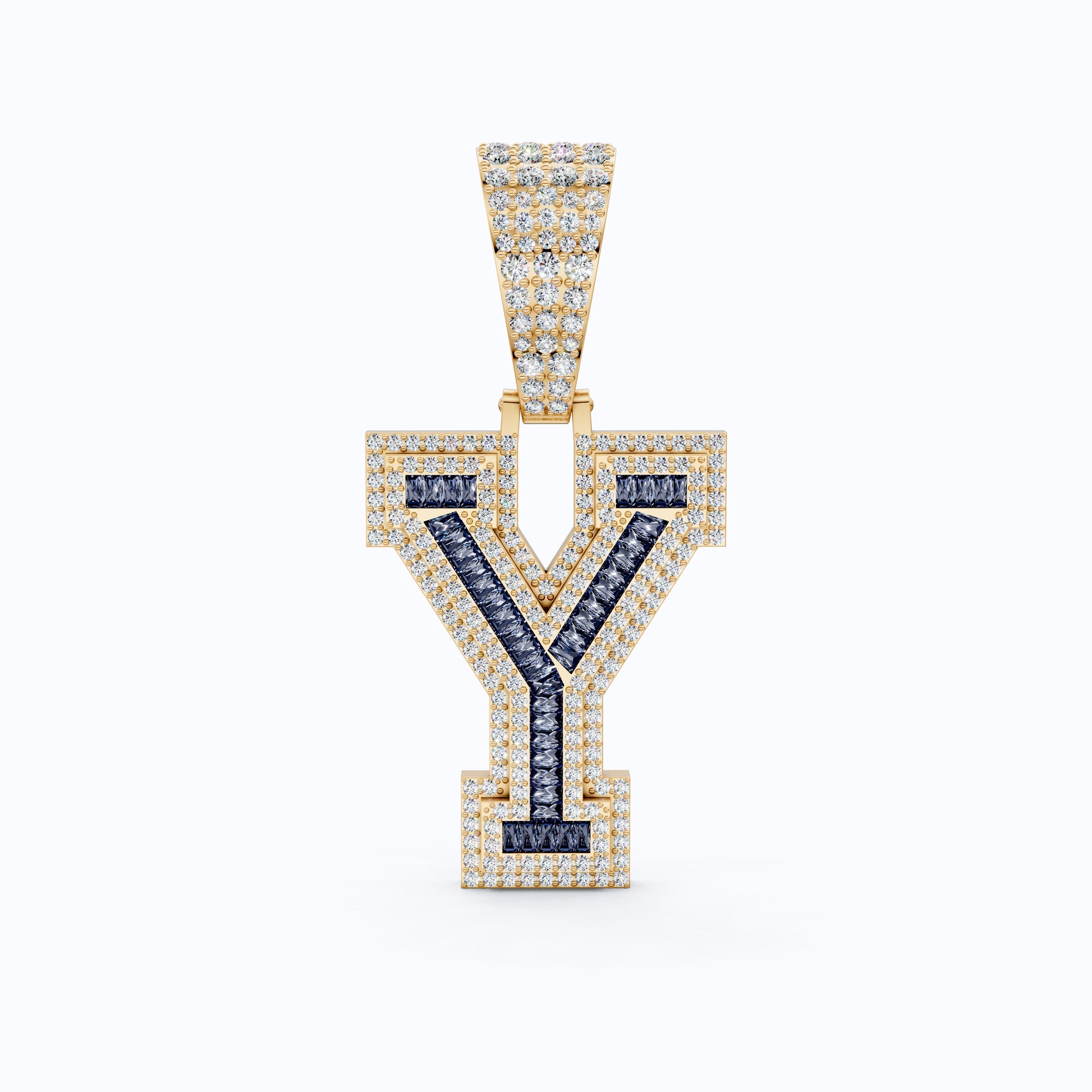 Three Layers Out Initial Pendant, Men's Hip Hop Alphabet Jewelry, Reaper Charms Pendant
