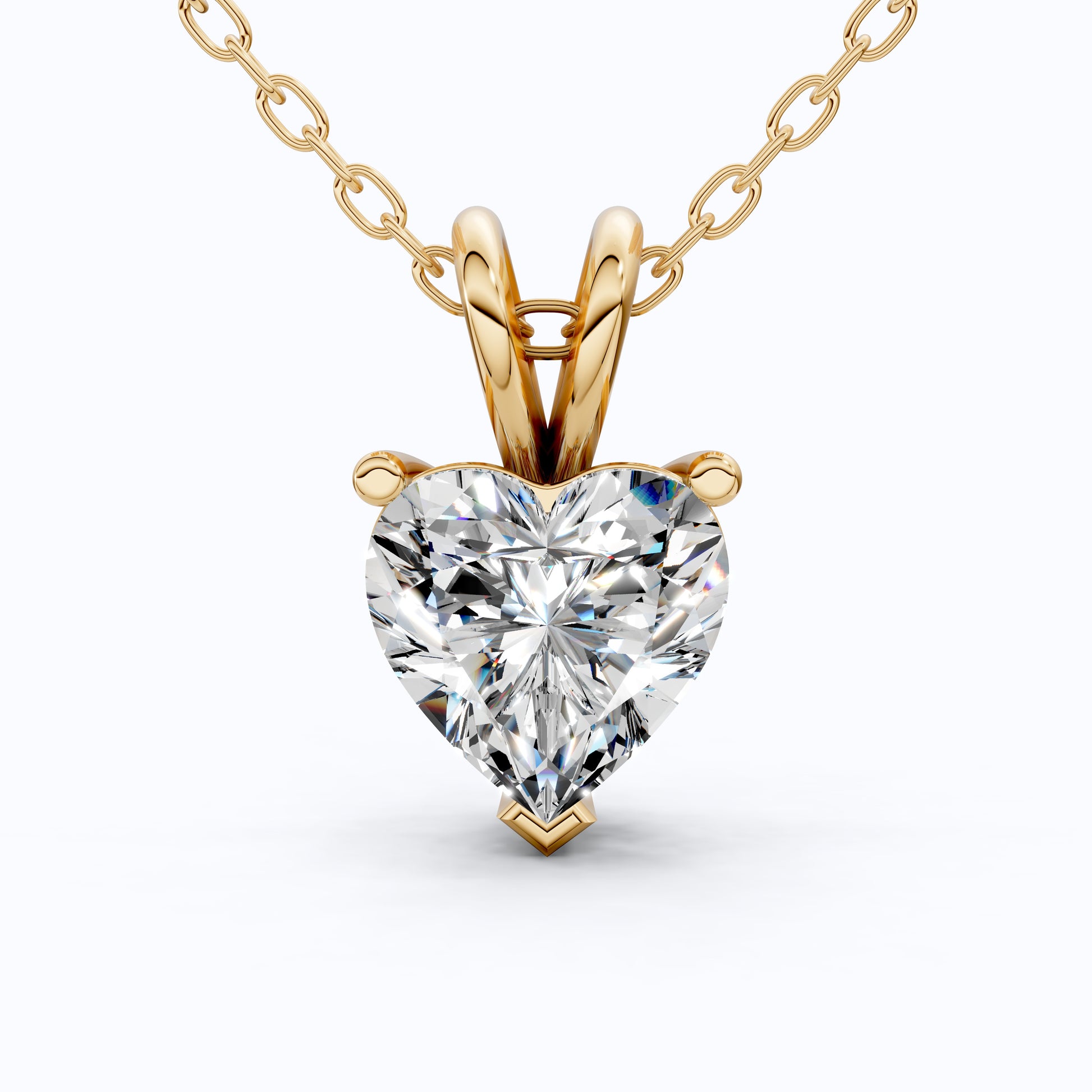1.00 CT Heart Cut Lab Diamond Solitaire Wedding Pendant 14k Solid Gold or Sterling Silver Pendant, Anniversary Gift for Her, Bridal Jewelry, Anniversary Gift