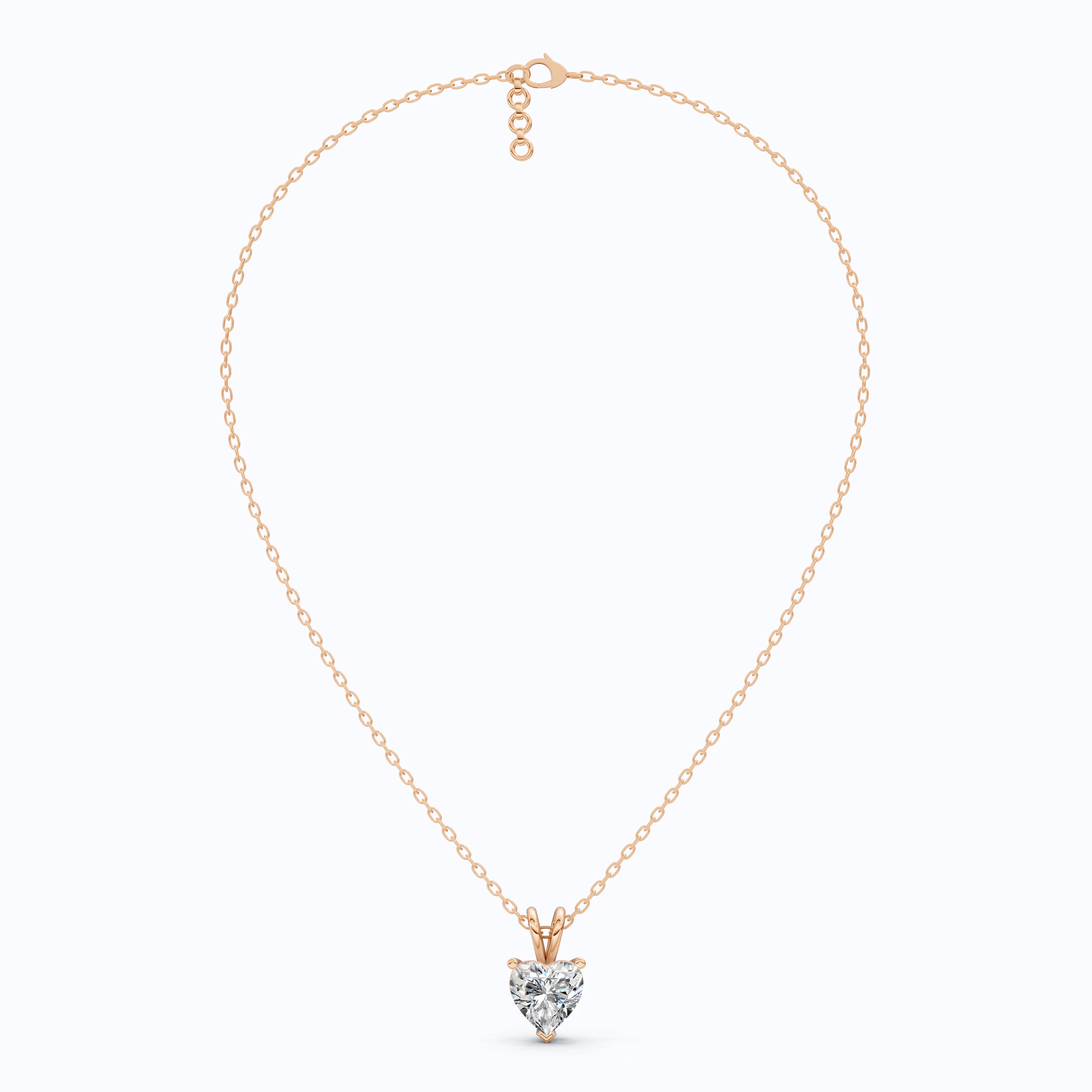 Heart Cut Solitaire Wedding Pendant in Lab Grown Diamond – 14k Gold or Sterling Silver Pendant Gift for Her, Bridal Jewelry, Anniversary Gift