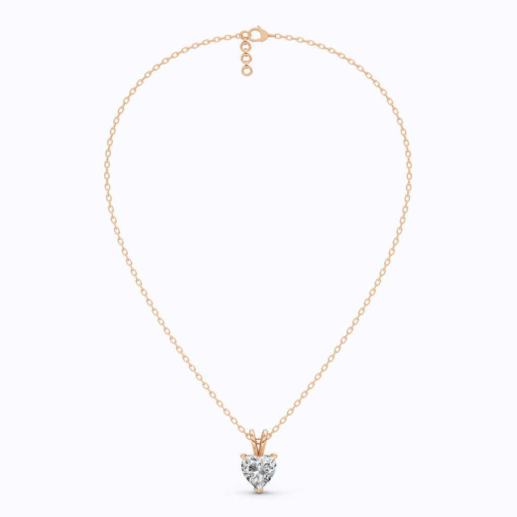 Heart Cut Solitaire Wedding Pendant in Lab Grown Diamond – 14k Gold or Sterling Silver Pendant Gift for Her, Bridal Jewelry, Anniversary Gift