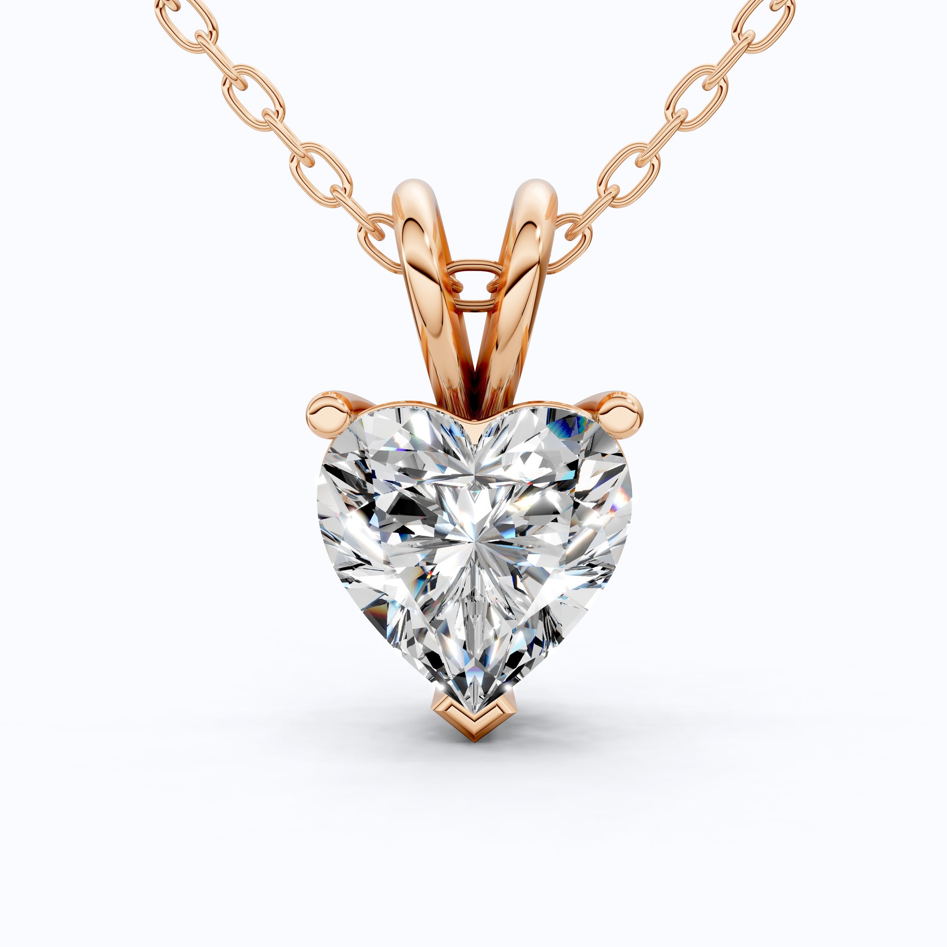 1.00 CT Heart Cut Lab Diamond Solitaire Wedding Pendant 14k Solid Gold or Sterling Silver Pendant, Anniversary Gift for Her, Bridal Jewelry, Anniversary Gift