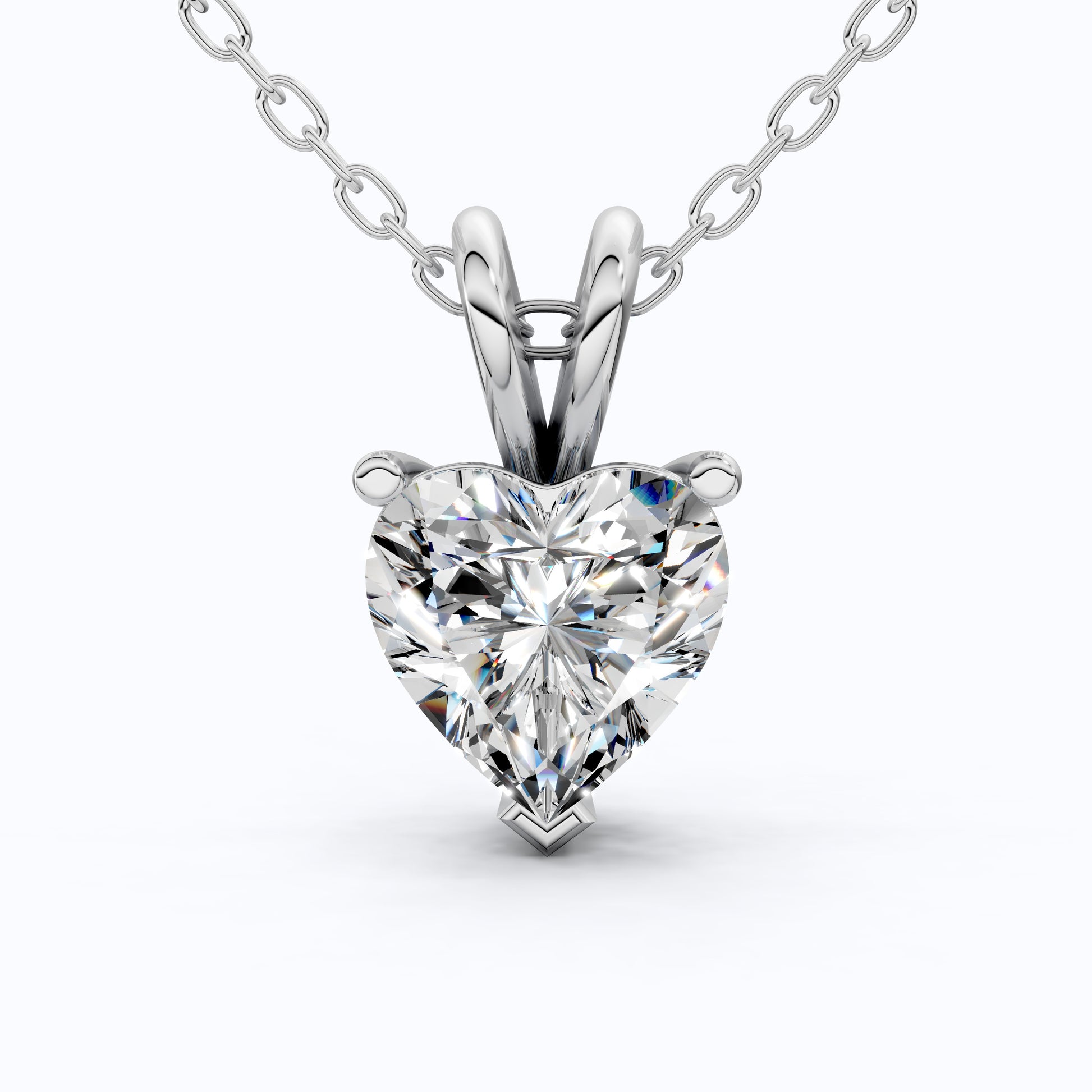 1.00 CT Heart Cut Lab Diamond Solitaire Wedding Pendant 14k Solid Gold or Sterling Silver Pendant, Anniversary Gift for Her, Bridal Jewelry, Anniversary Gift