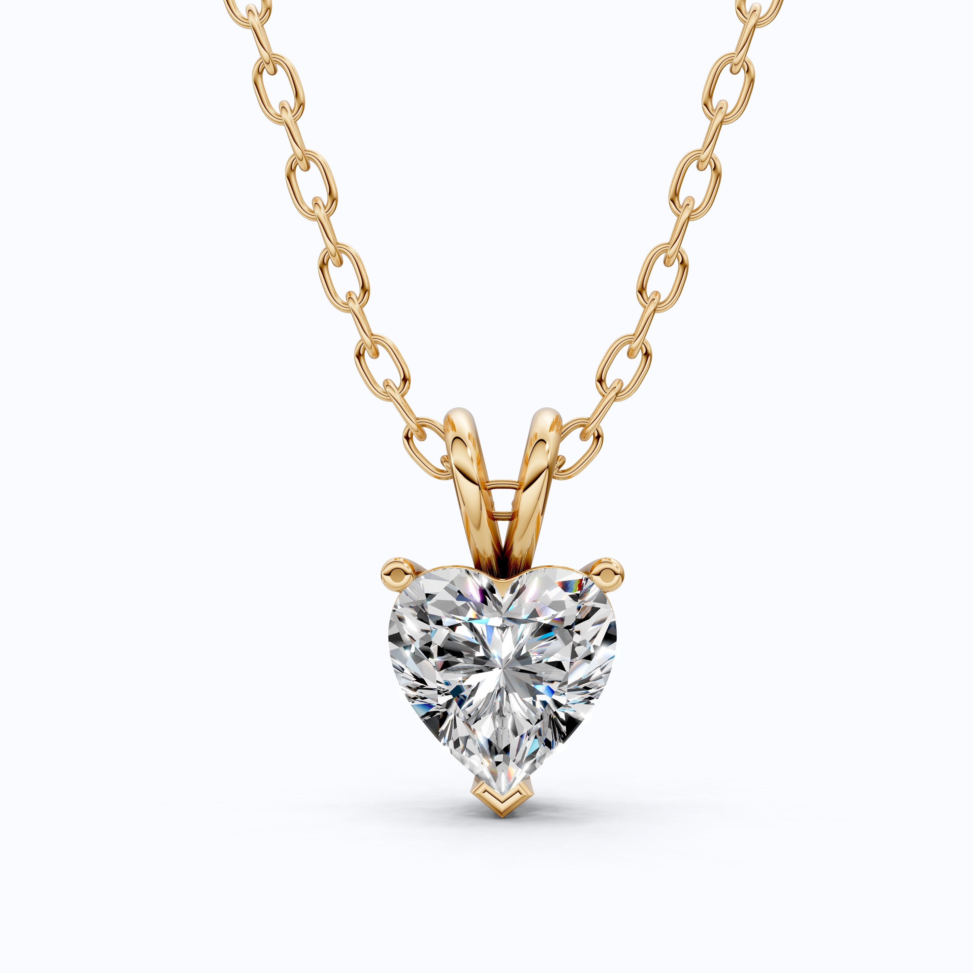 Heart Cut Solitaire Wedding Pendant in Lab Grown Diamond – 14k Gold or Sterling Silver Pendant Gift for Her, Bridal Jewelry, Anniversary Gift