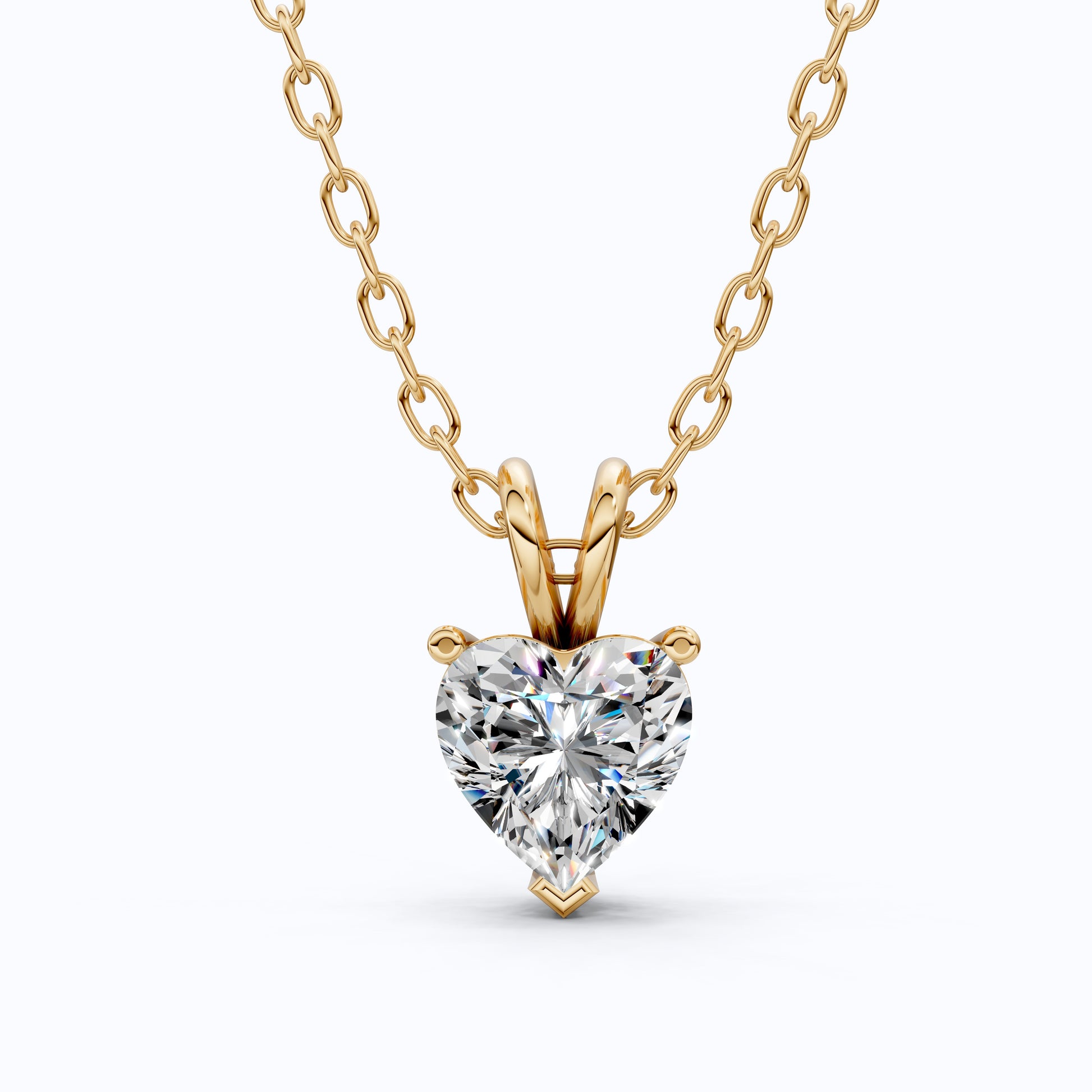 Heart Cut Solitaire Wedding Pendant in Lab Grown Diamond – 14k Gold or Sterling Silver Pendant Gift for Her, Bridal Jewelry, Anniversary Gift