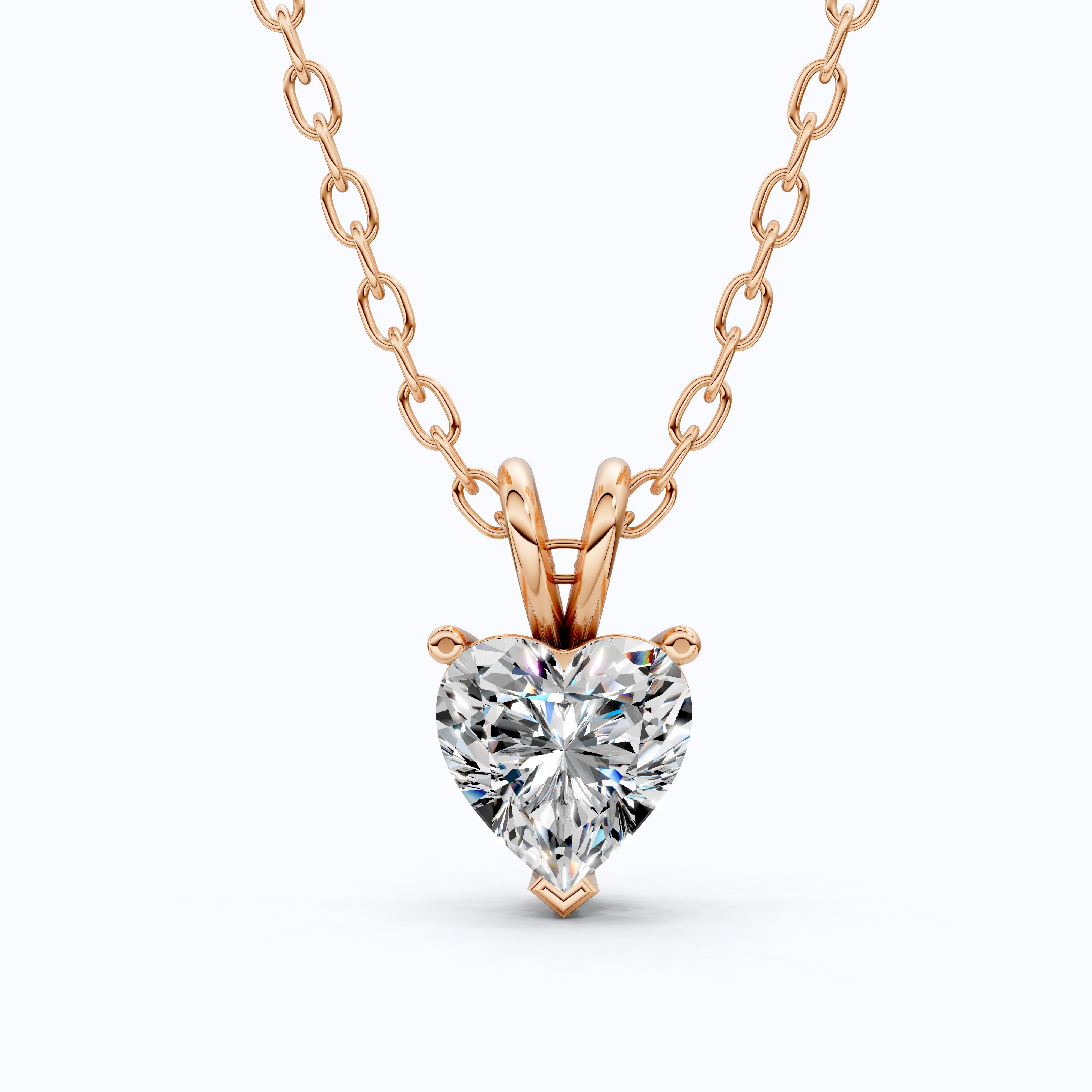 Heart Cut Solitaire Wedding Pendant in Lab Grown Diamond – 14k Gold or Sterling Silver Pendant Gift for Her, Bridal Jewelry, Anniversary Gift