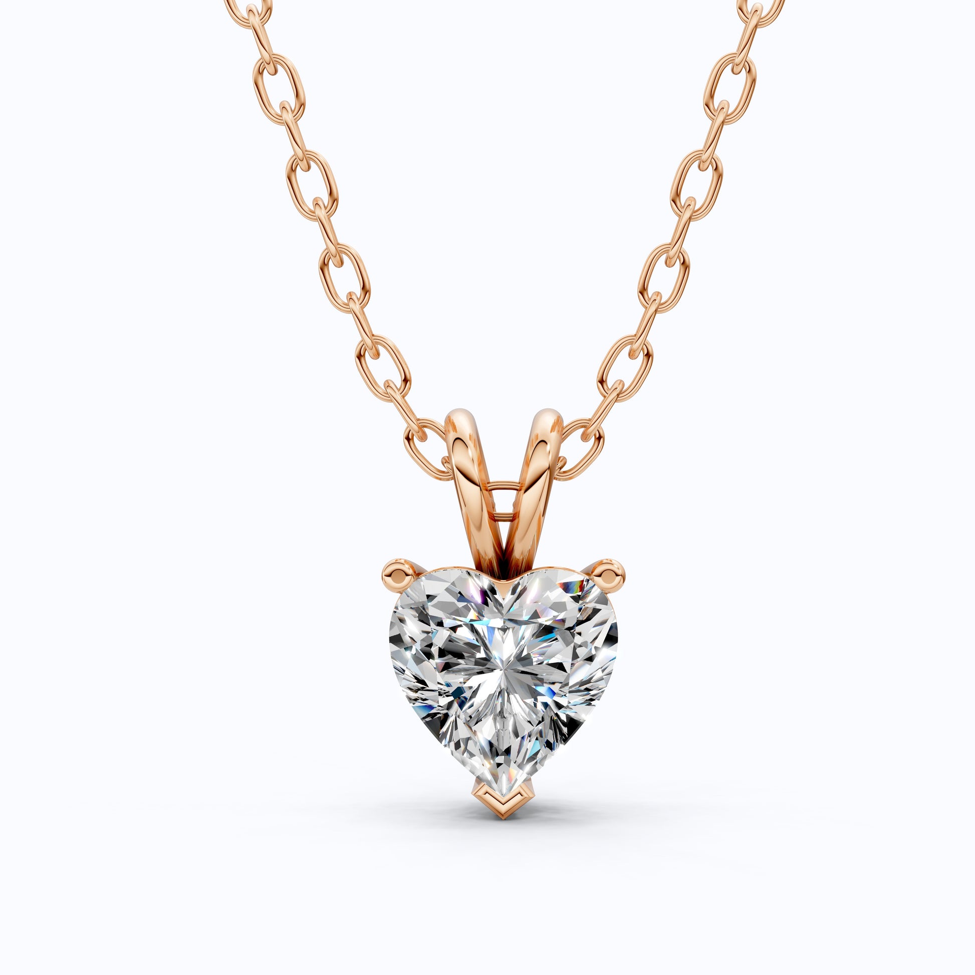 Heart Cut Solitaire Wedding Pendant in Lab Grown Diamond – 14k Gold or Sterling Silver Pendant Gift for Her, Bridal Jewelry, Anniversary Gift